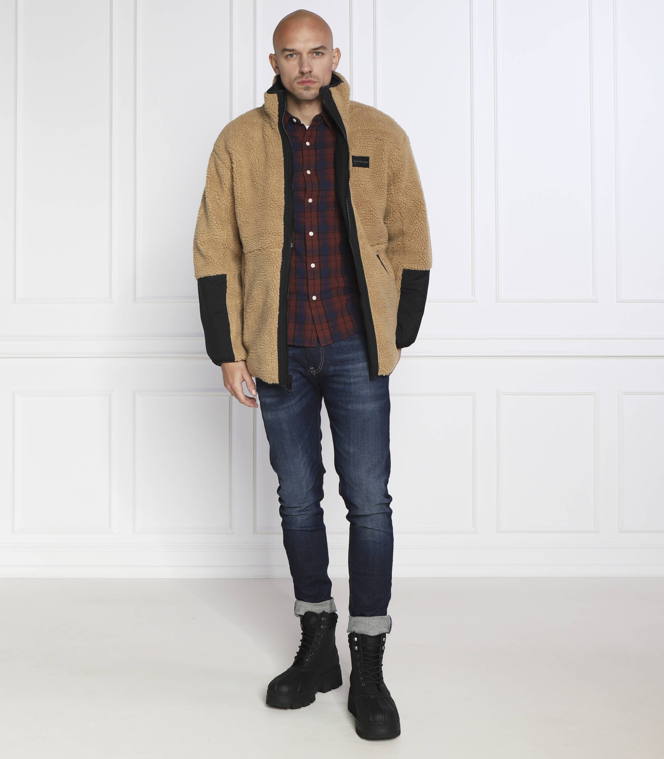 Calvin Klein Jeans Cu două fețe geacă REVERSIBLE SHERPA | Regular Fit
