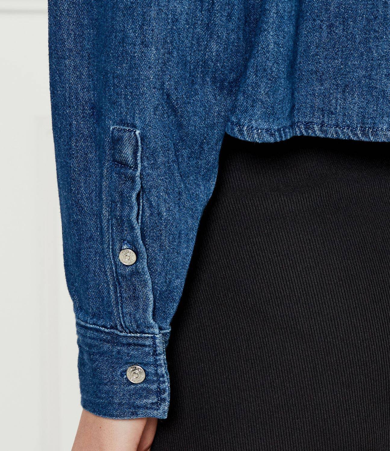 Calvin Klein Jeans De blugi cămașă | Cropped Fit | cu adaos de in