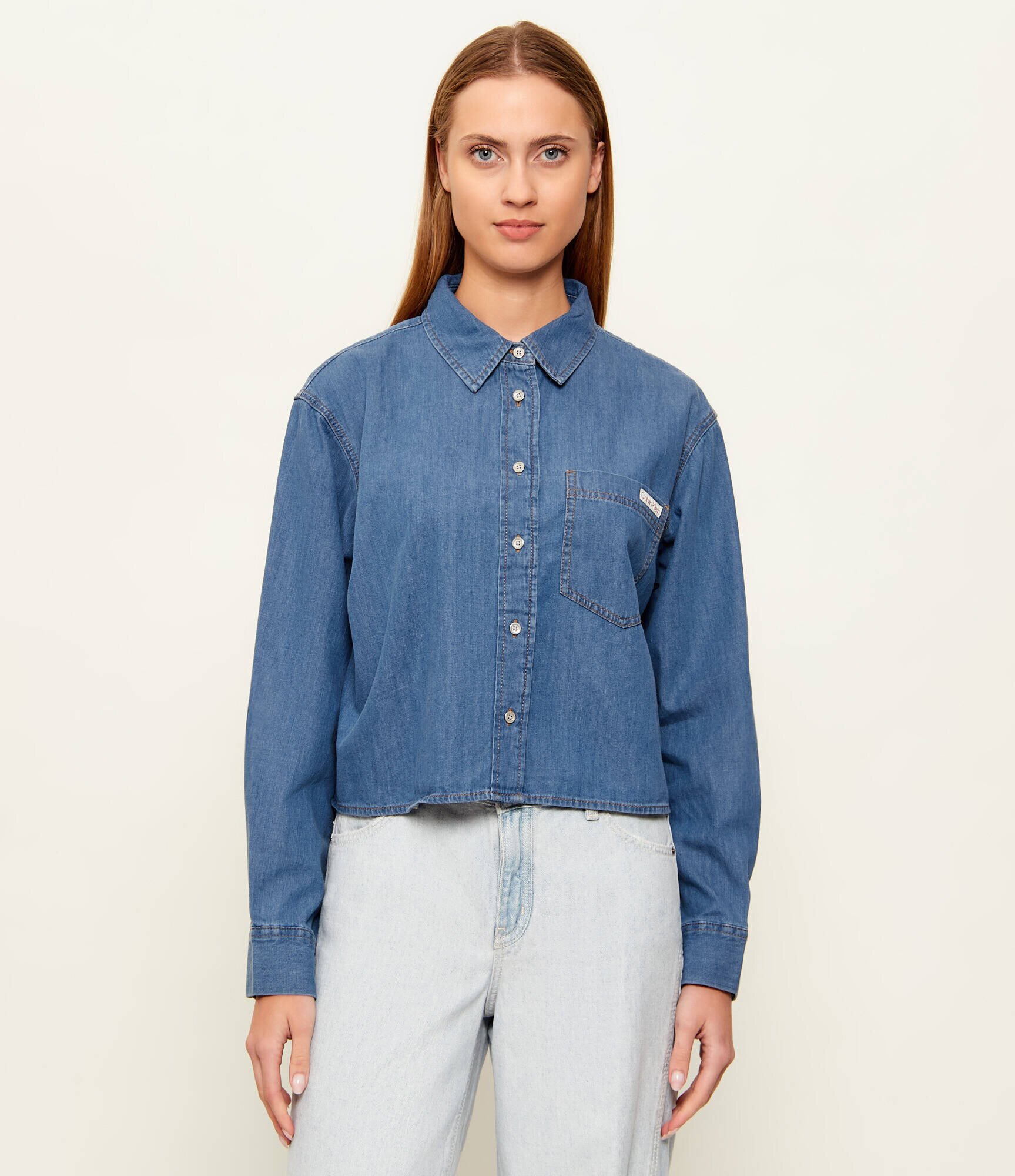 Calvin Klein Jeans De blugi cămașă NEW DAD | Cropped Fit