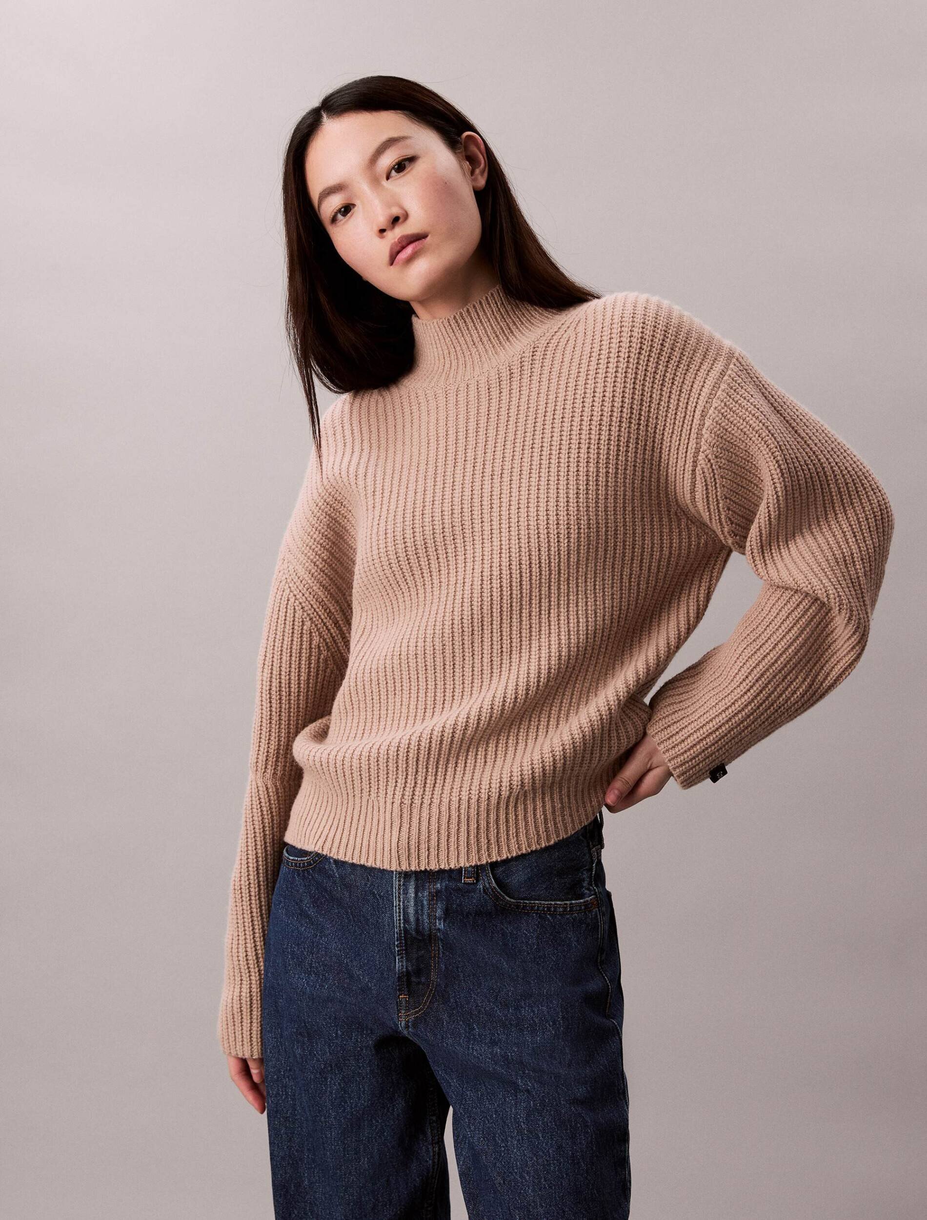 Calvin Klein Jeans De lână guler înalt | Relaxed fit