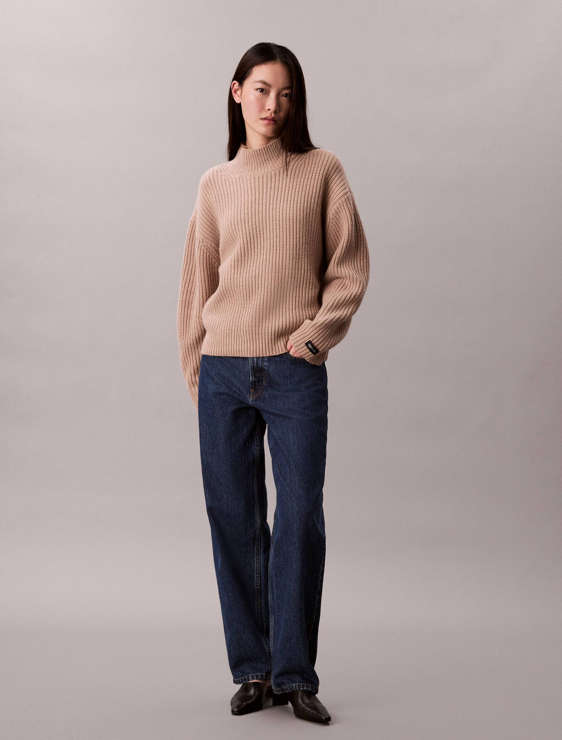Calvin Klein Jeans De lână guler înalt | Relaxed fit
