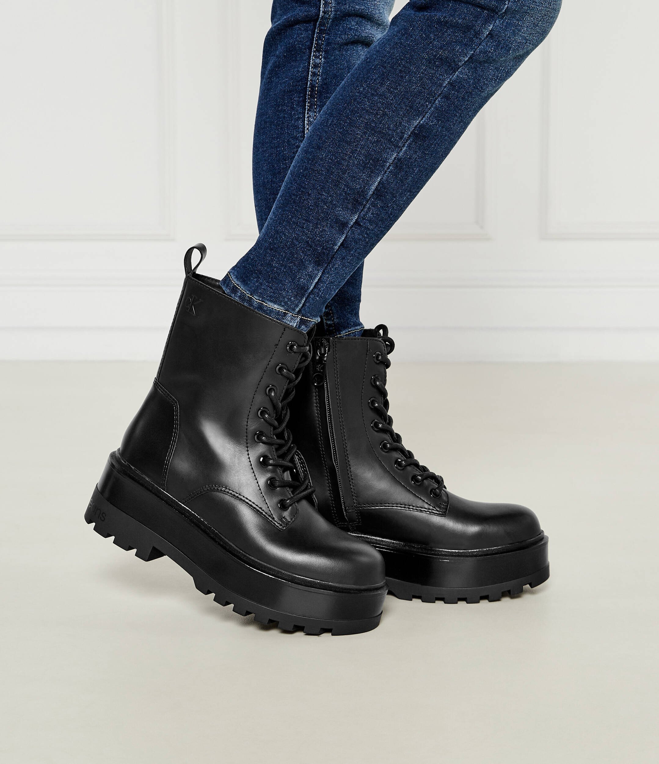 Calvin Klein Jeans De piele botine cu platformă