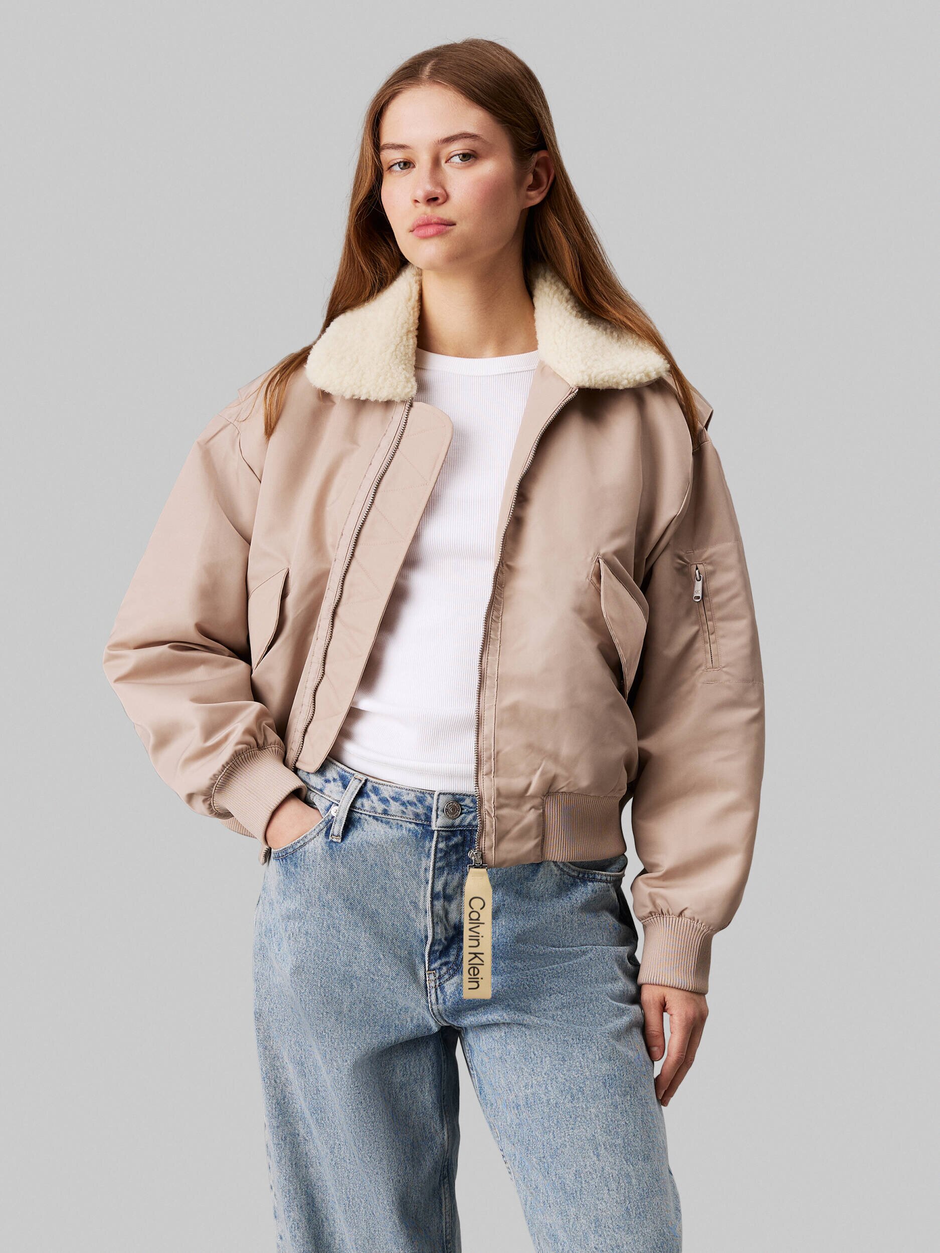 Calvin Klein Jeans De satin geacă | Loose fit