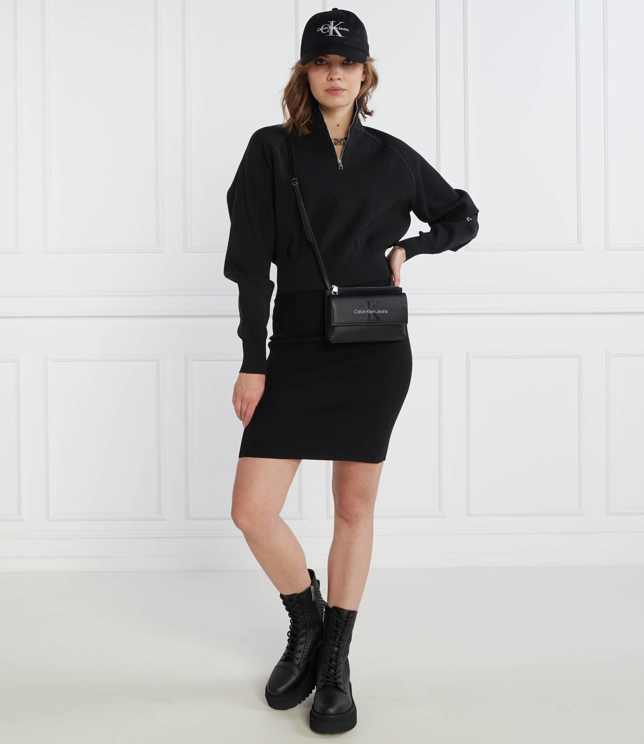 Calvin Klein Jeans Fustă BACK ZIP KNITTED