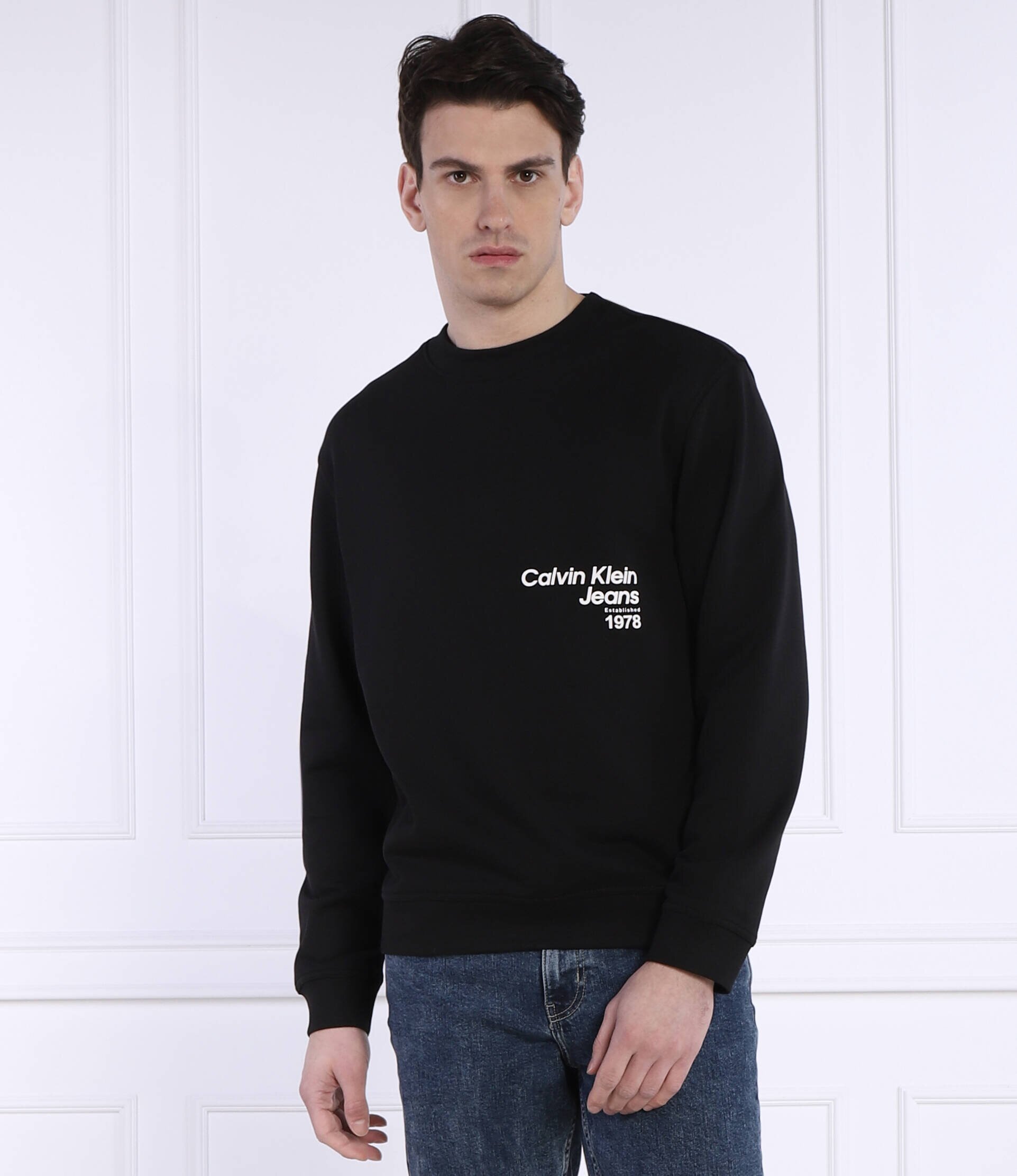 Calvin Klein Jeans Hanorac DIFFUSED LOGO CREW NECK | Loose fit