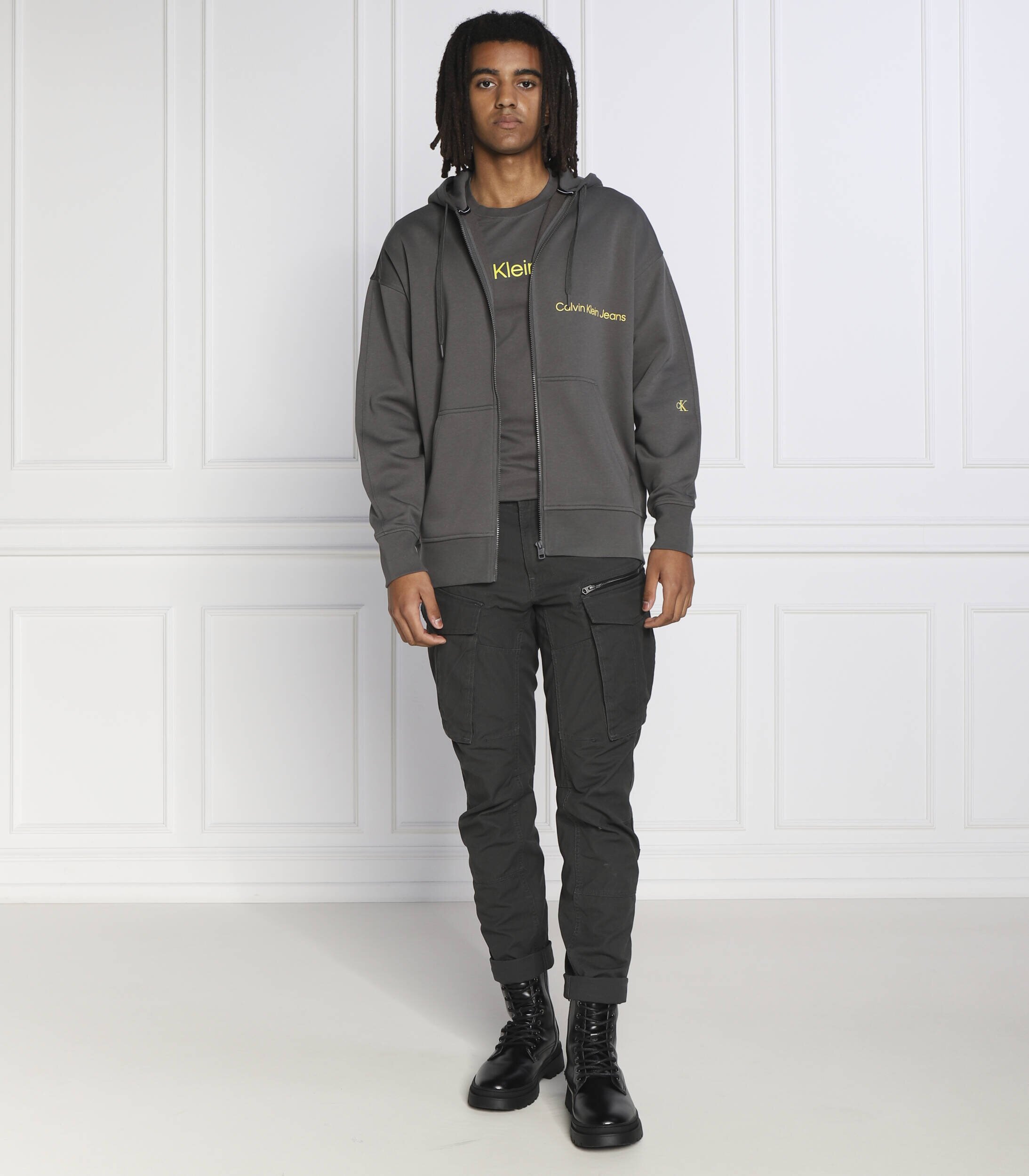 Calvin Klein Jeans Hanorac OFF PLACED INSTIT ZIP-THROUGH | Regular Fit