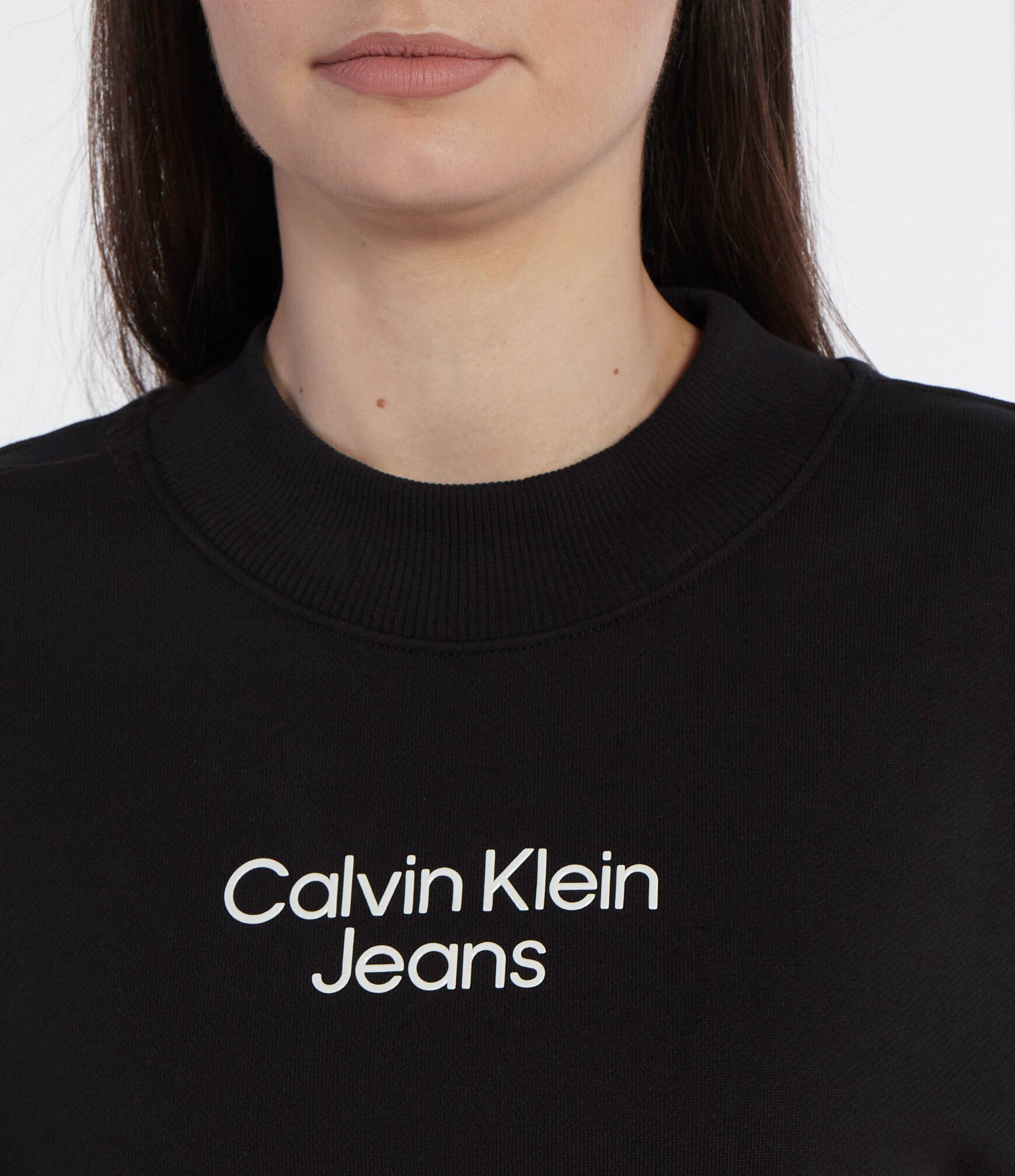 Calvin Klein Jeans Hanorac STACKED INSTITUTIONAL | Cropped Fit