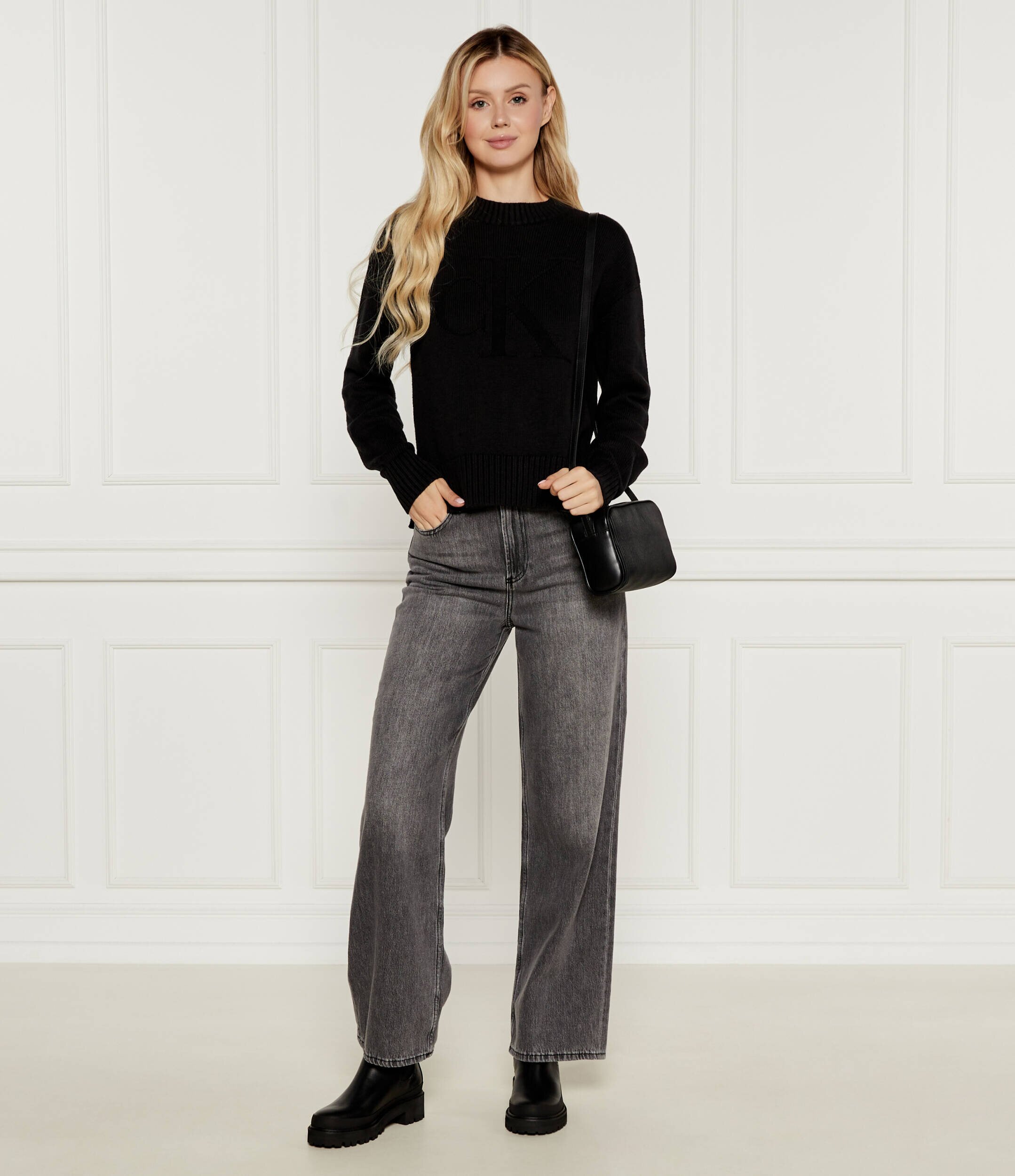 Calvin Klein Jeans Pulover INTARSIA | regular fit cu adaos de lână