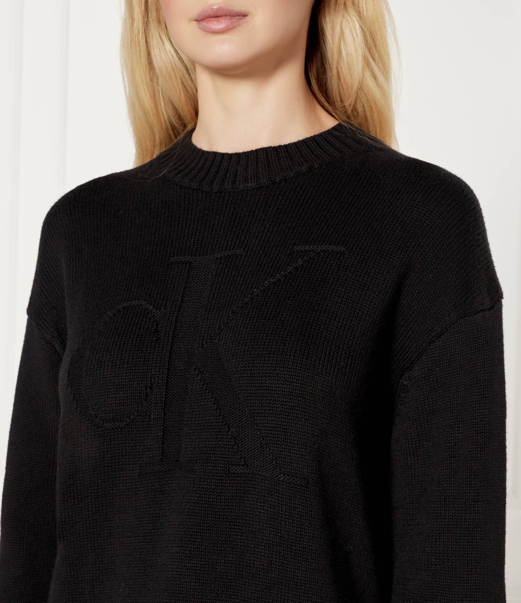 Calvin Klein Jeans Pulover INTARSIA | regular fit cu adaos de lână
