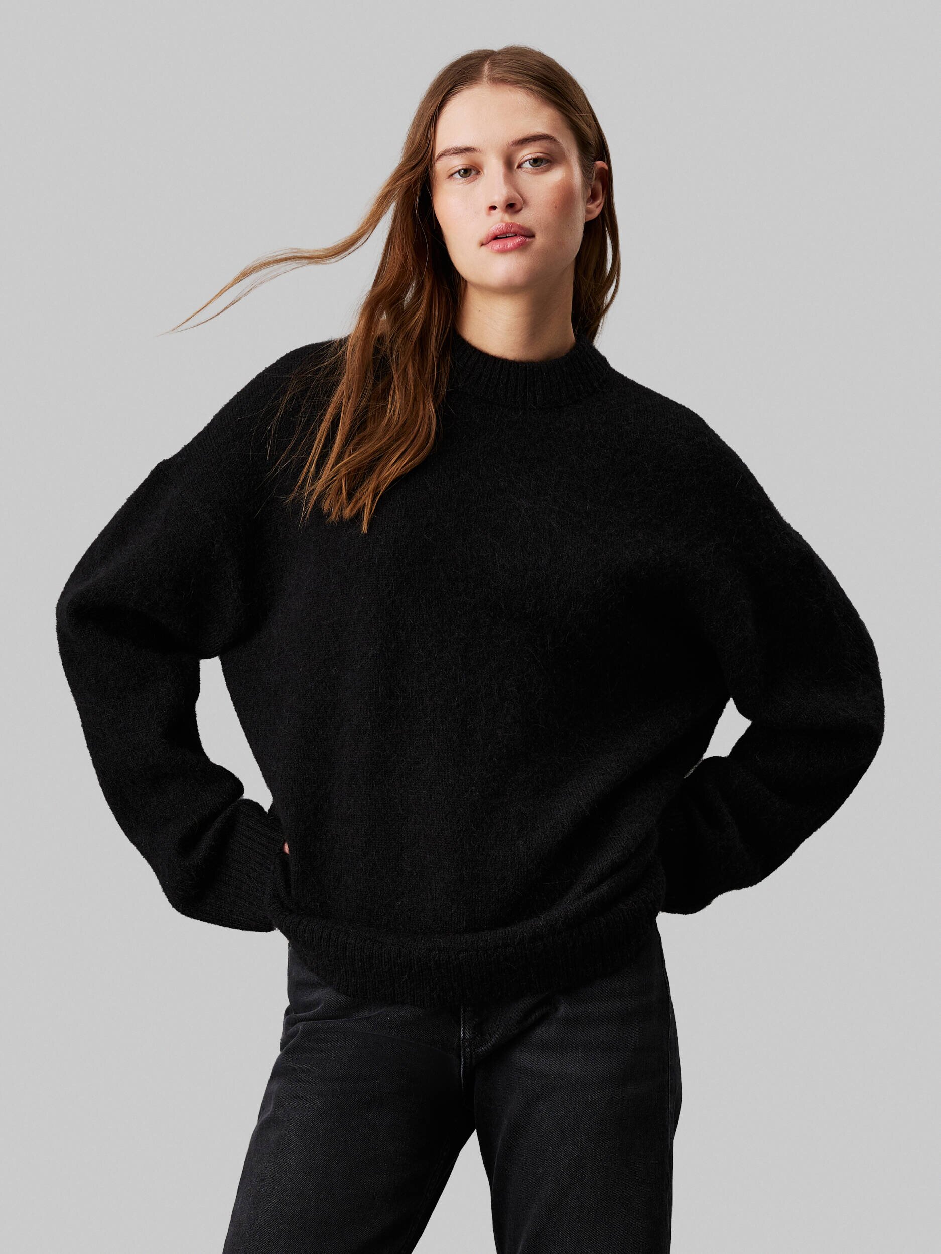 Calvin Klein Jeans Pulover | Loose fit cu adaos de lână