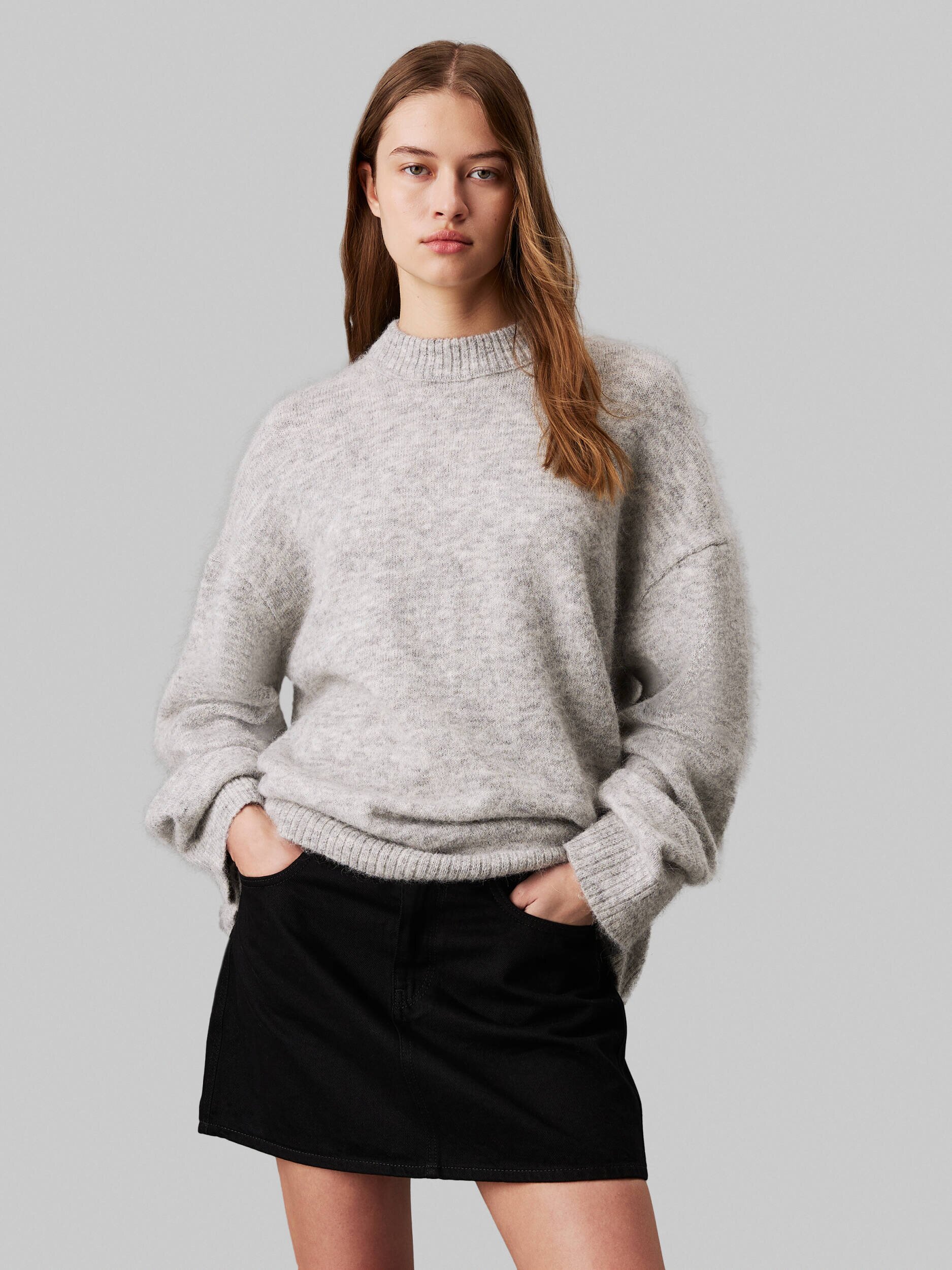 Calvin Klein Jeans Pulover | Loose fit cu adaos de lână