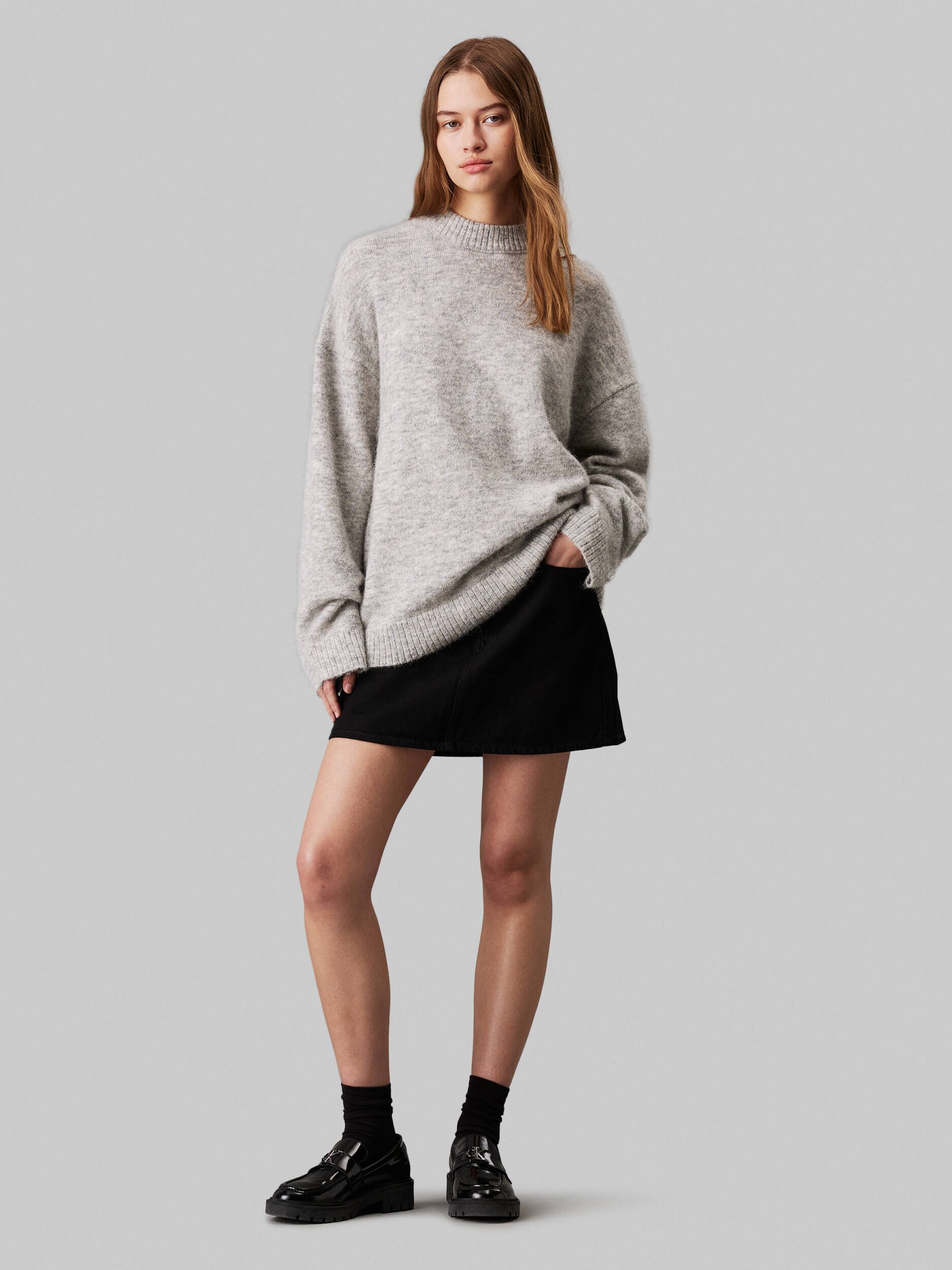 Calvin Klein Jeans Pulover | Loose fit cu adaos de lână