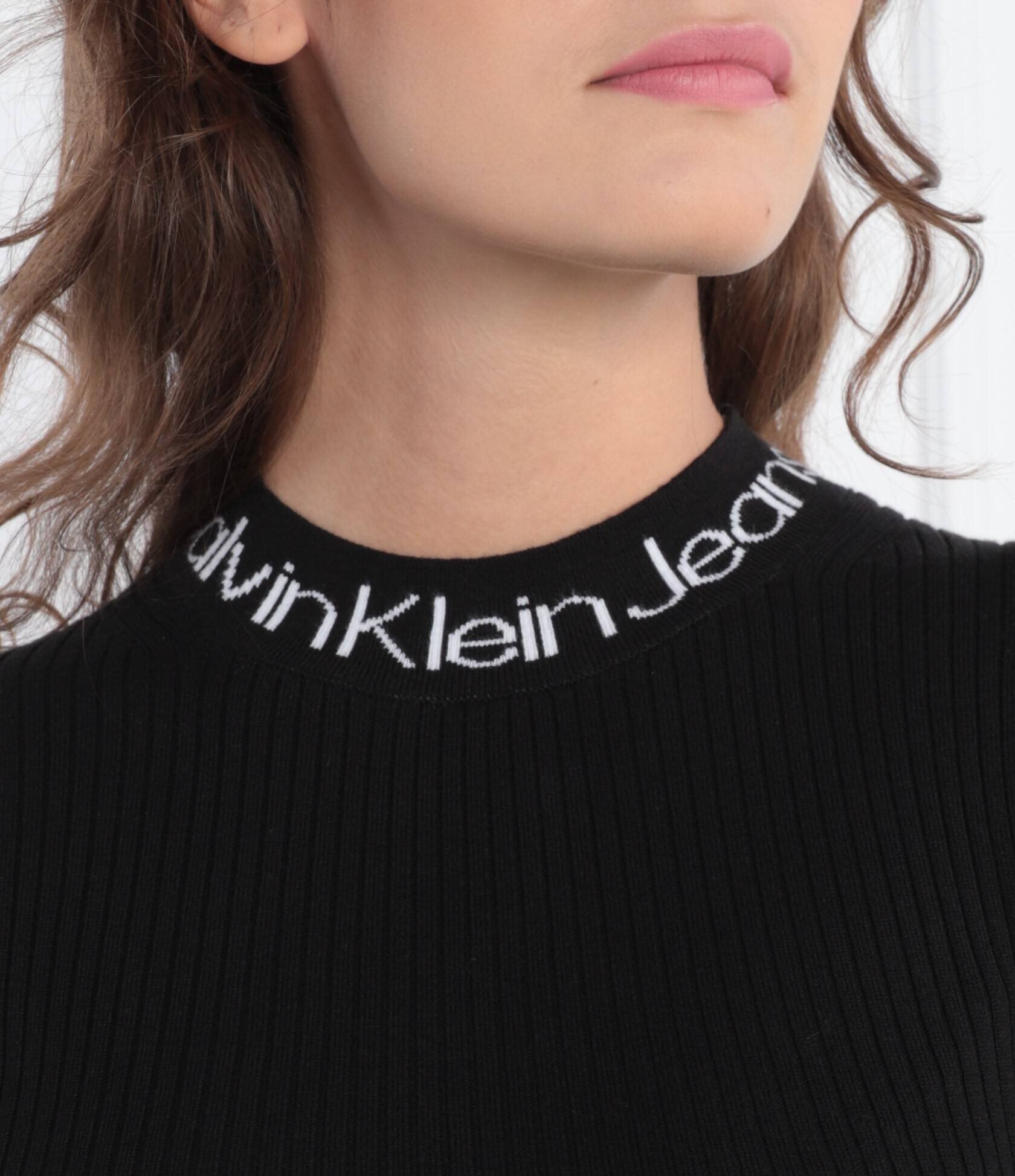 Calvin Klein Jeans Rochie LOGO INTARSIA