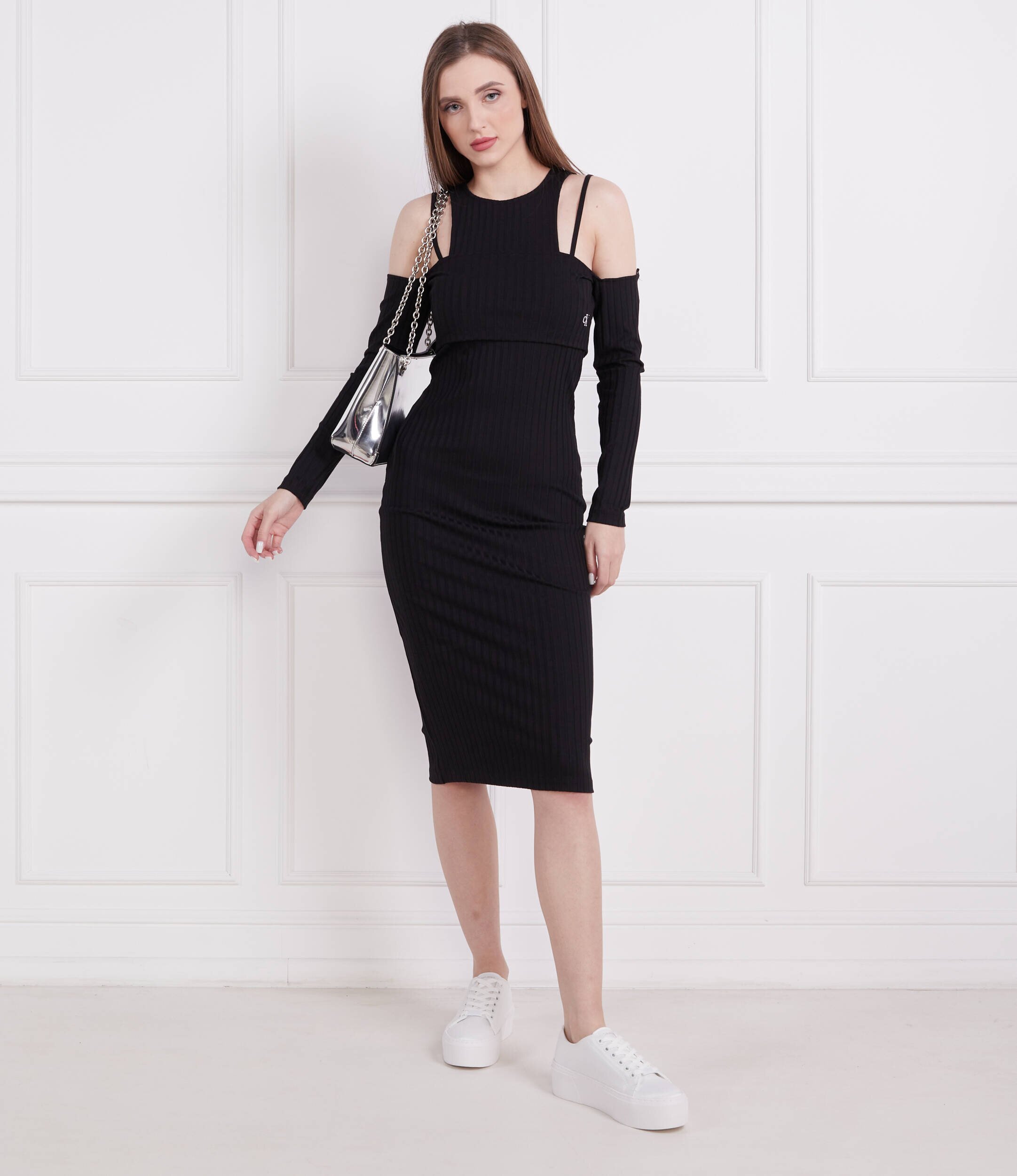 Calvin Klein Jeans Rochie RIB DOUBLE LAYER