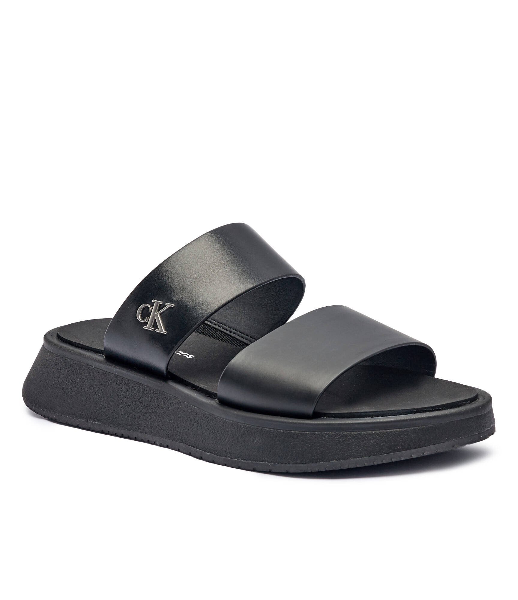 Calvin Klein Jeans Șlapi cu adaos de piele