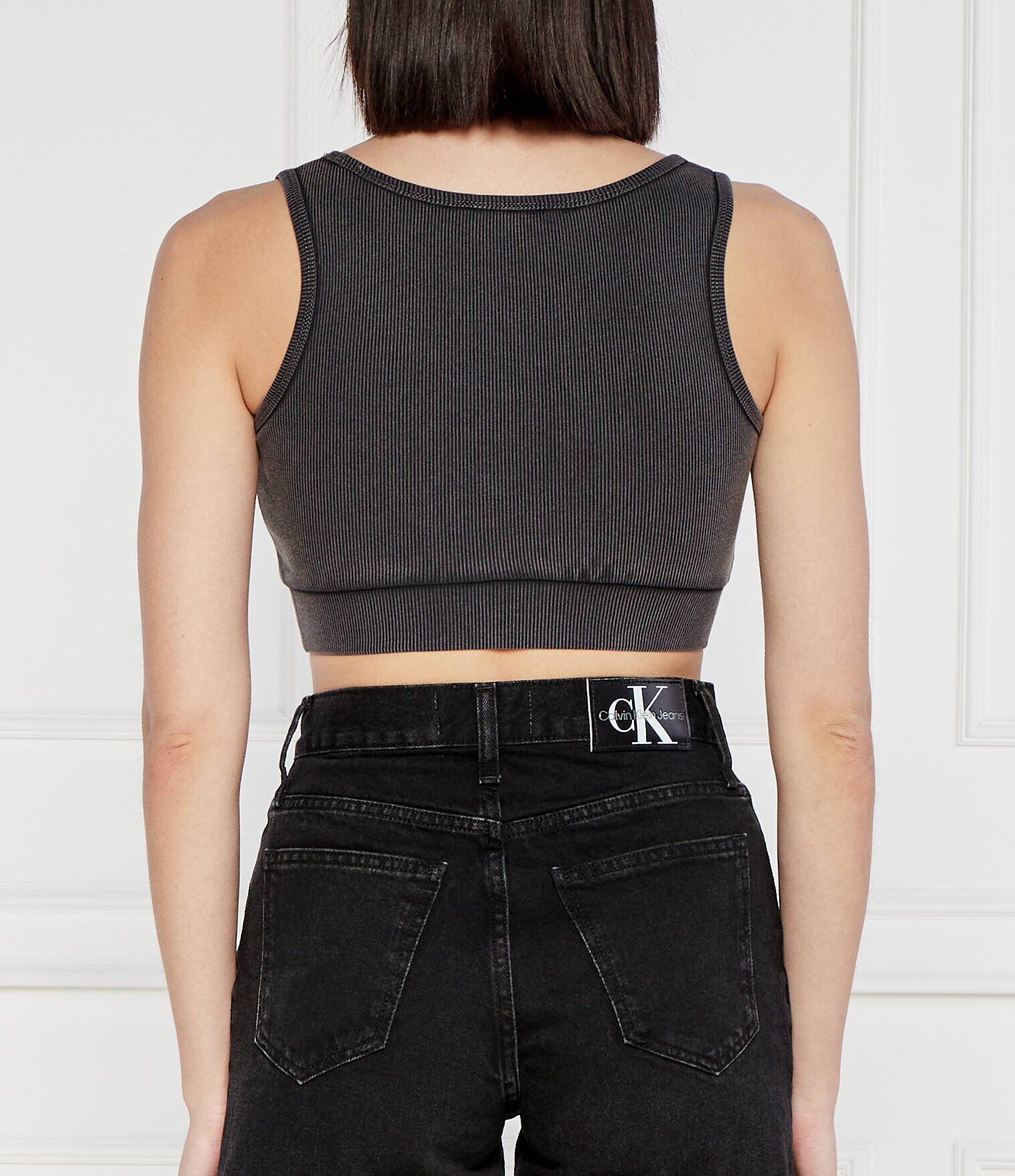 Calvin Klein Jeans Top LABEL WASHED | Cropped Fit