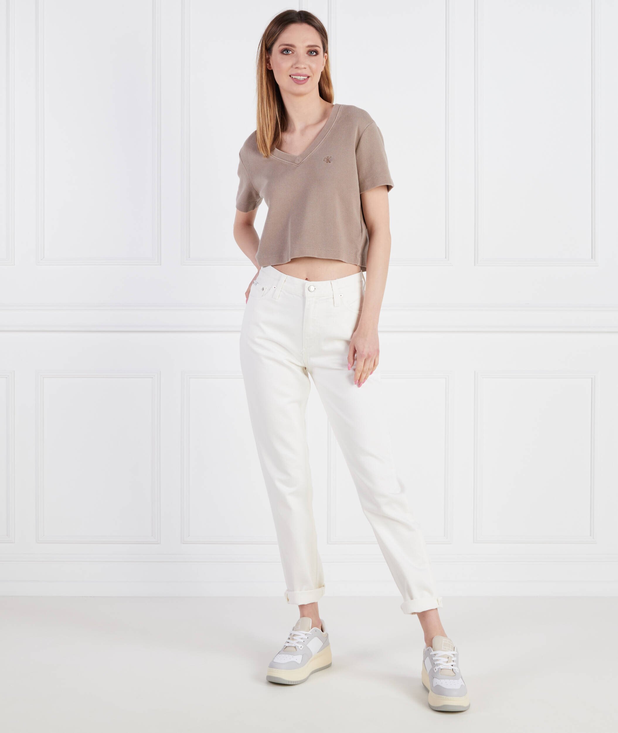 Calvin Klein Jeans Tricou WAFFLE | Cropped Fit