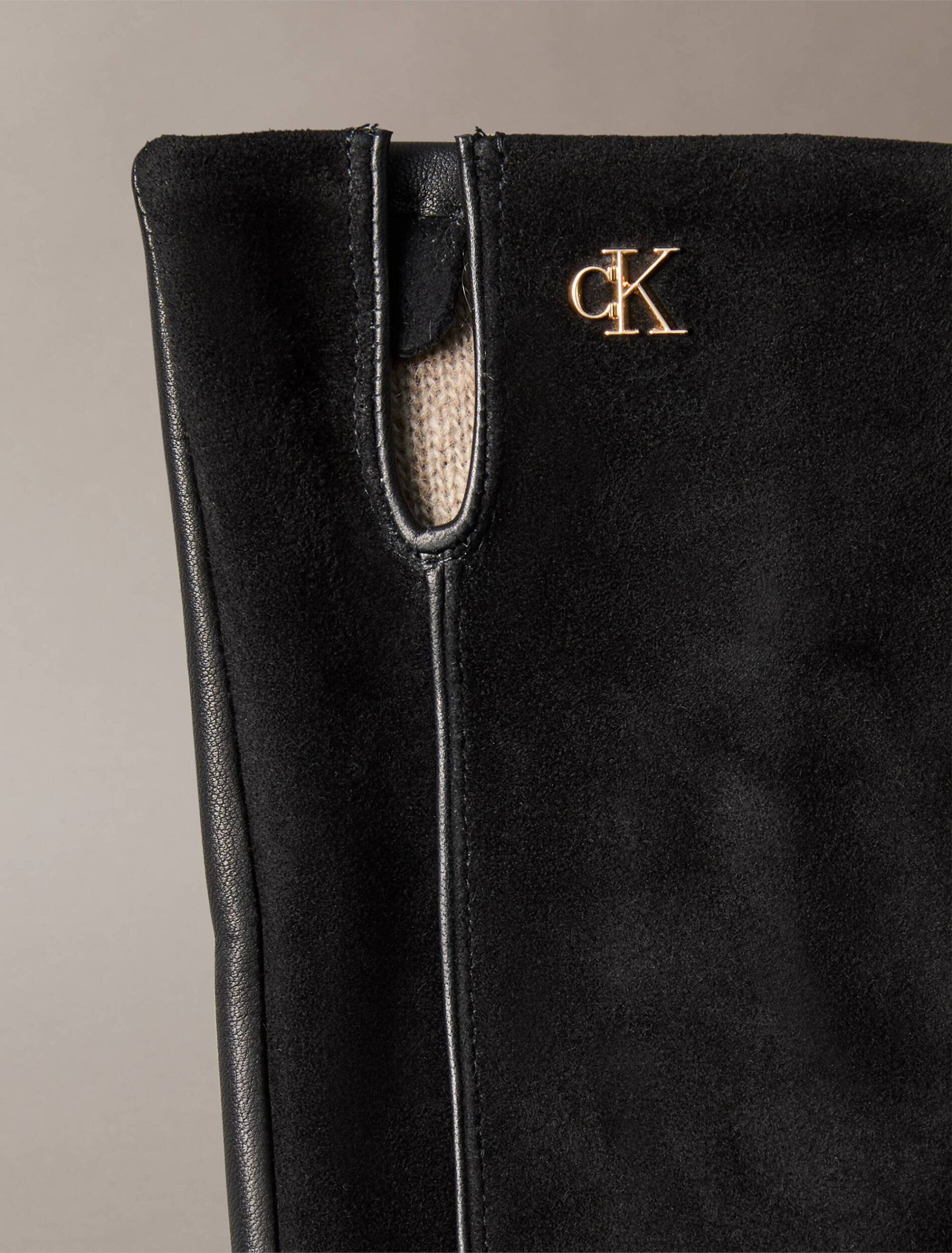 Calvin Klein Mănuși | piele întoarsă cu adaos de lână