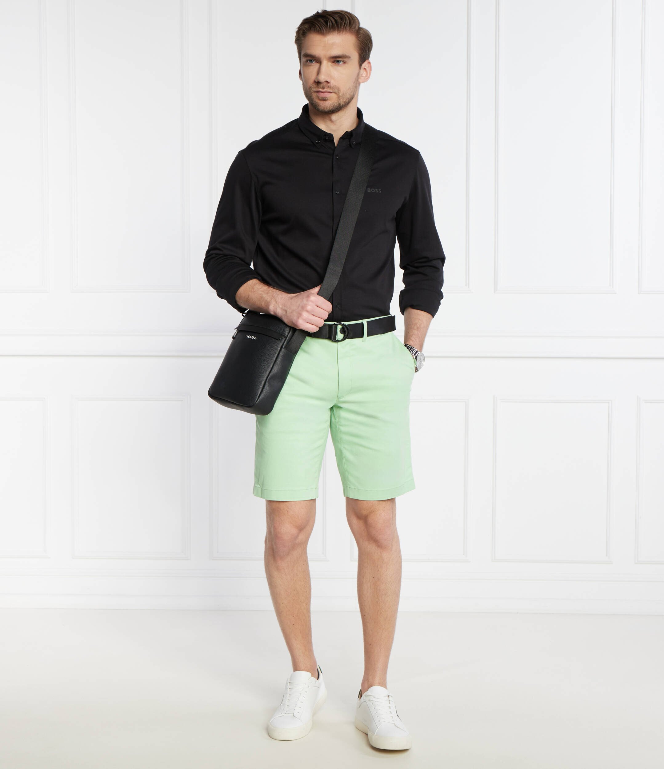 Calvin Klein Pantaloni scurți chino + curea MODERN TWILL | Slim Fit