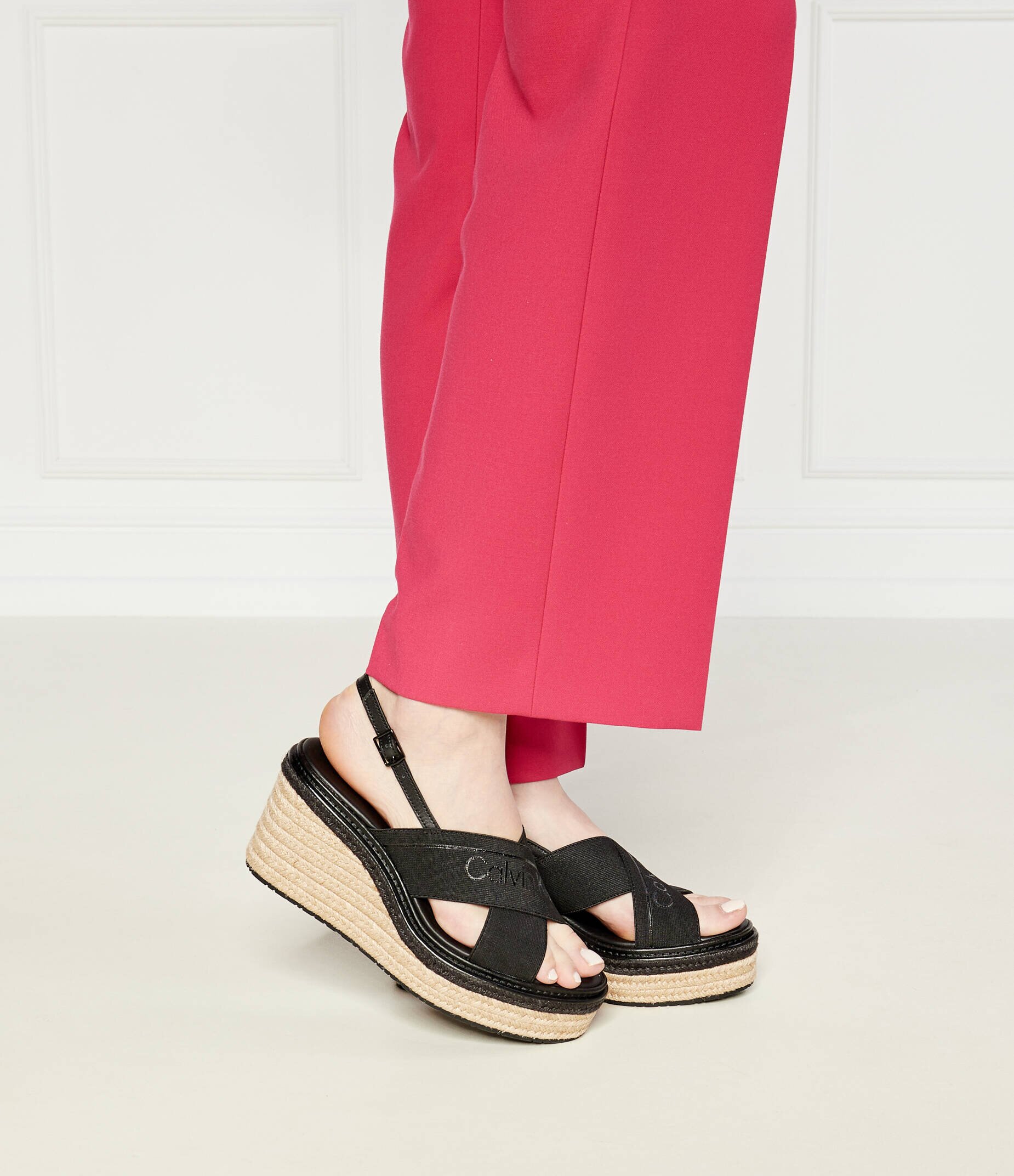 Calvin Klein Platforme cu adaos de piele