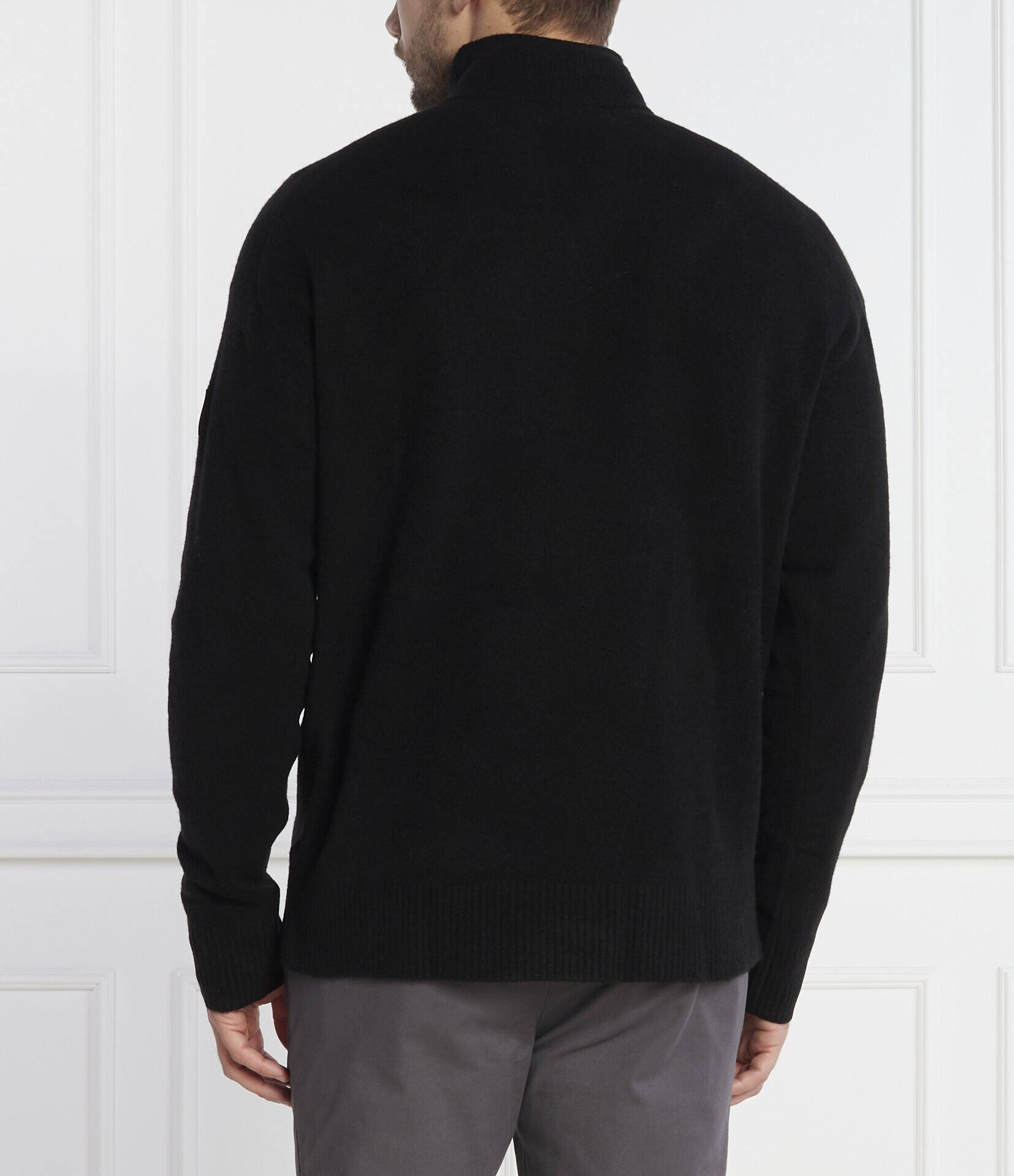 Calvin Klein Pulover LYCRA BLEND BUTTON QUARTER ZIP | Regular Fit cu adaos de lână