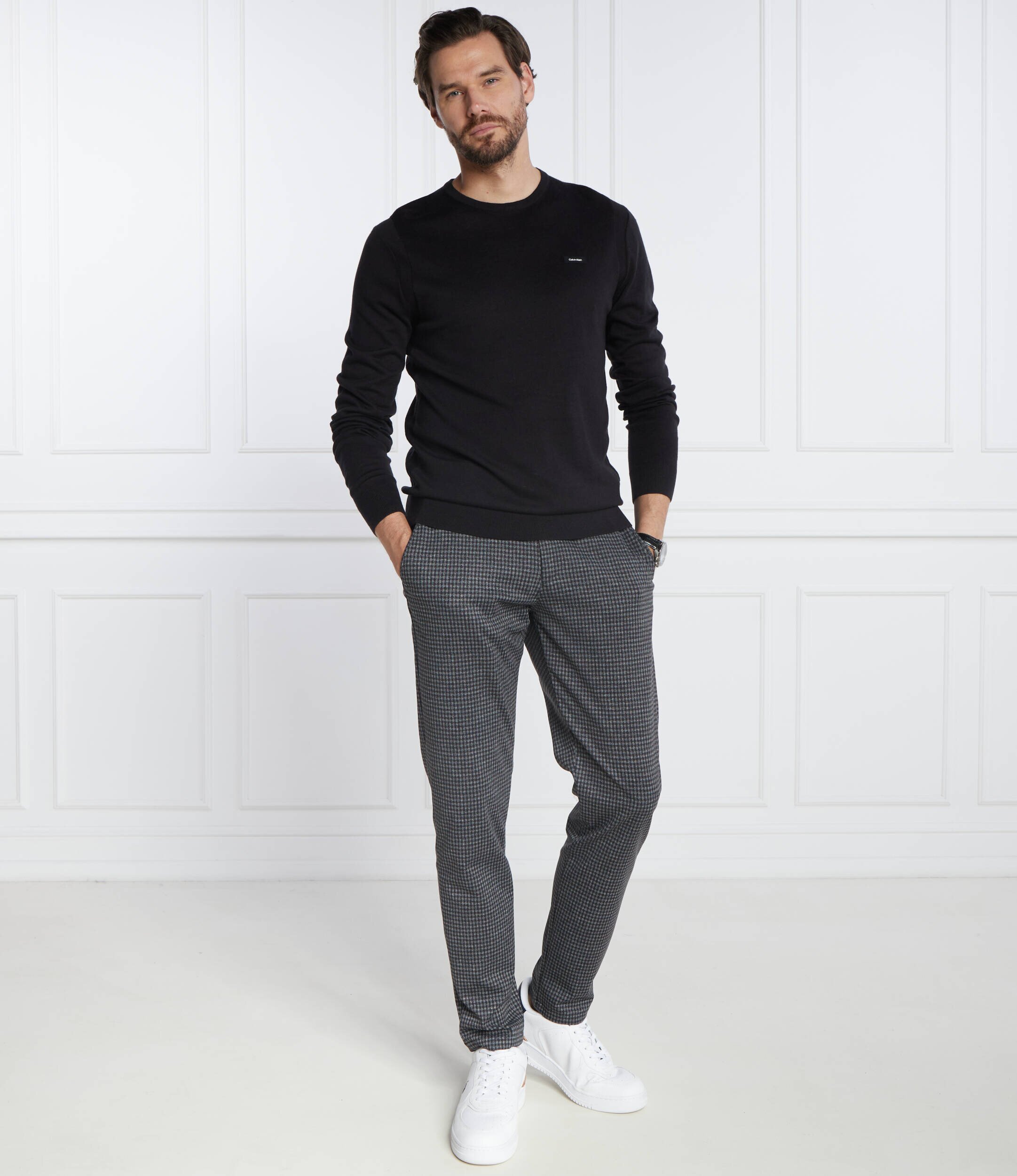 Calvin Klein Pulover SILK BLEND CN | Slim Fit cu adaos de mătase
