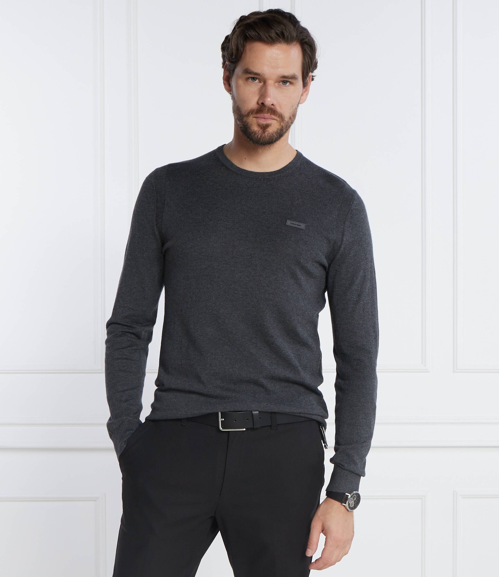 Calvin Klein Pulover SILK BLEND CN | Slim Fit cu adaos de mătase