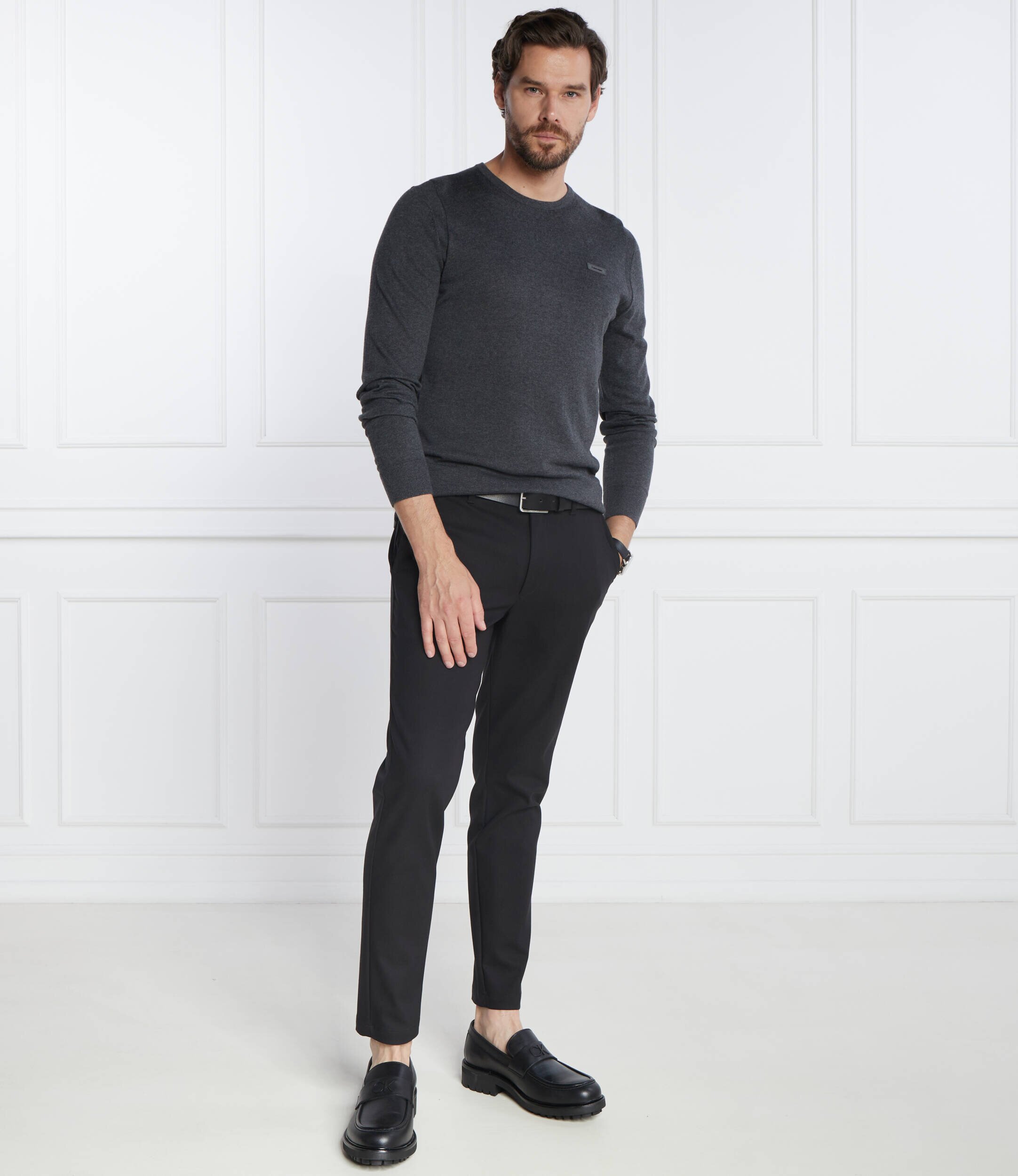 Calvin Klein Pulover SILK BLEND CN | Slim Fit cu adaos de mătase