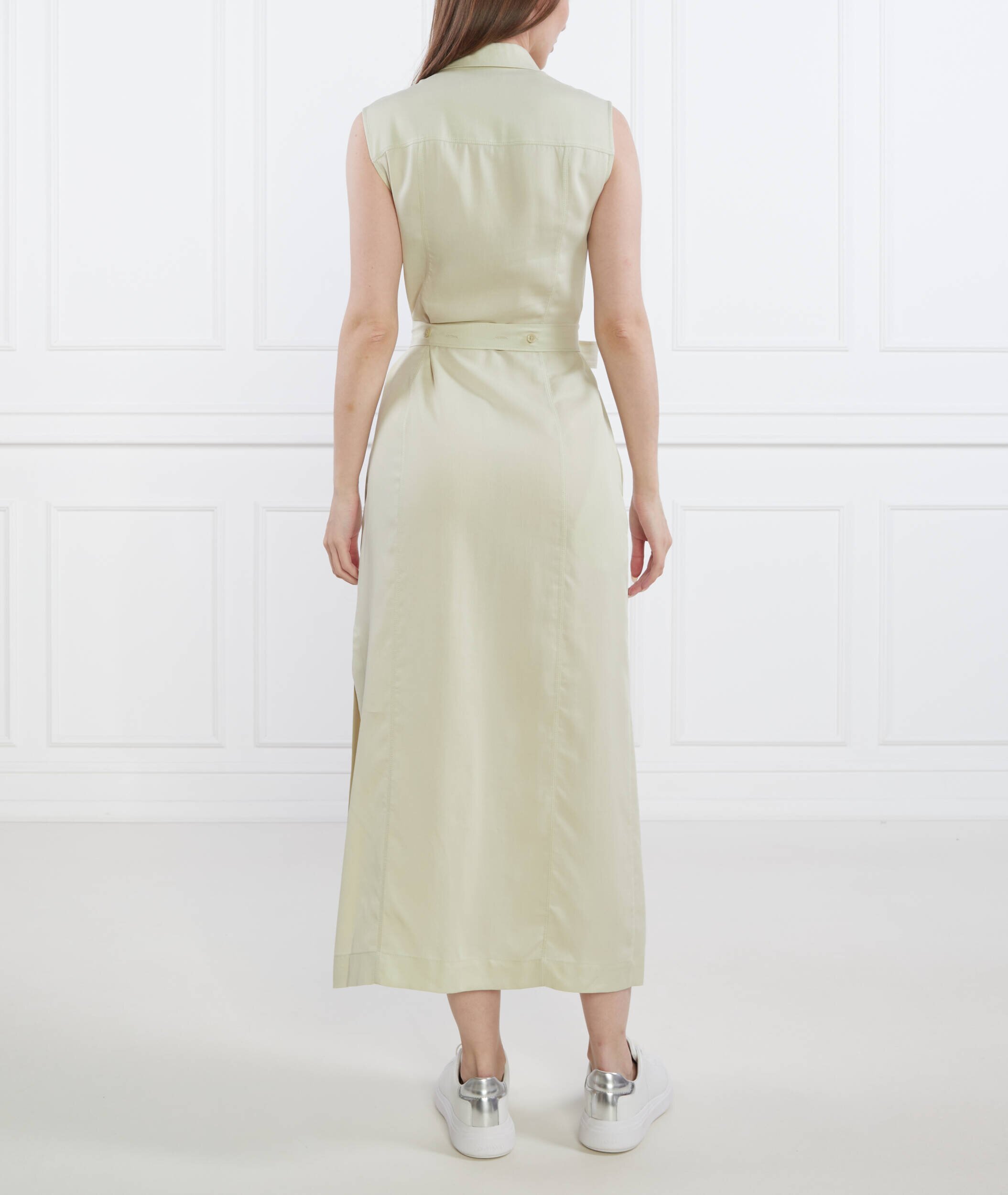 Calvin Klein Rochie cu cordon TENCEL SLEEVELESS SHIRT DRESS | cu adaos de in