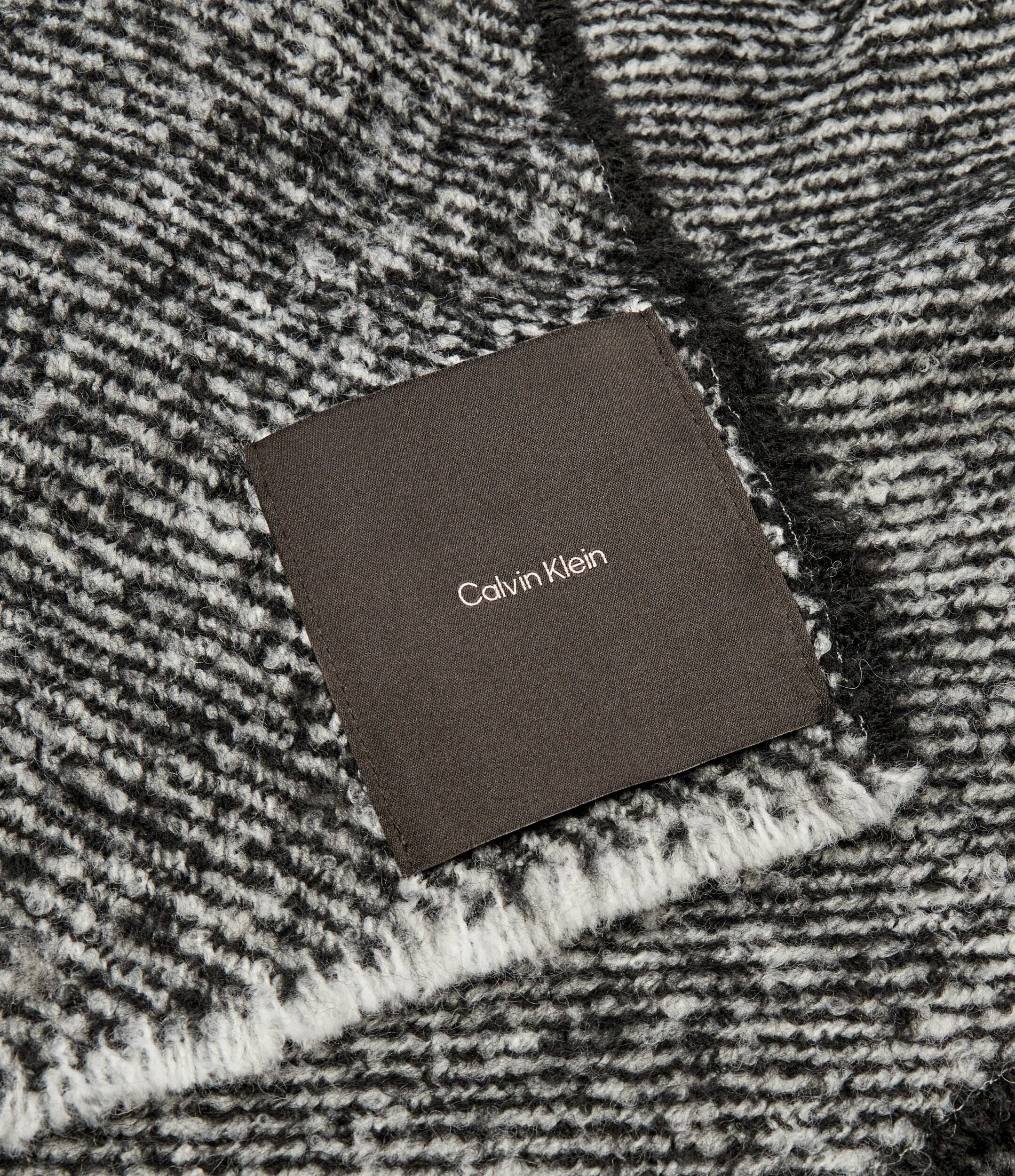 Calvin Klein Șal CONCRETE cu adaos de lână