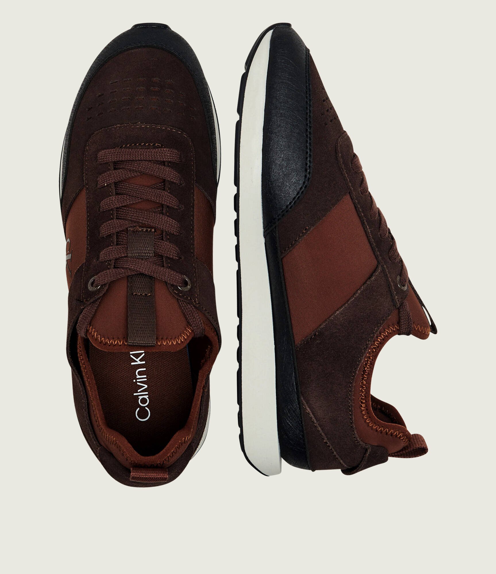 Calvin Klein Sneakers Retro Runner | piele întoarsă