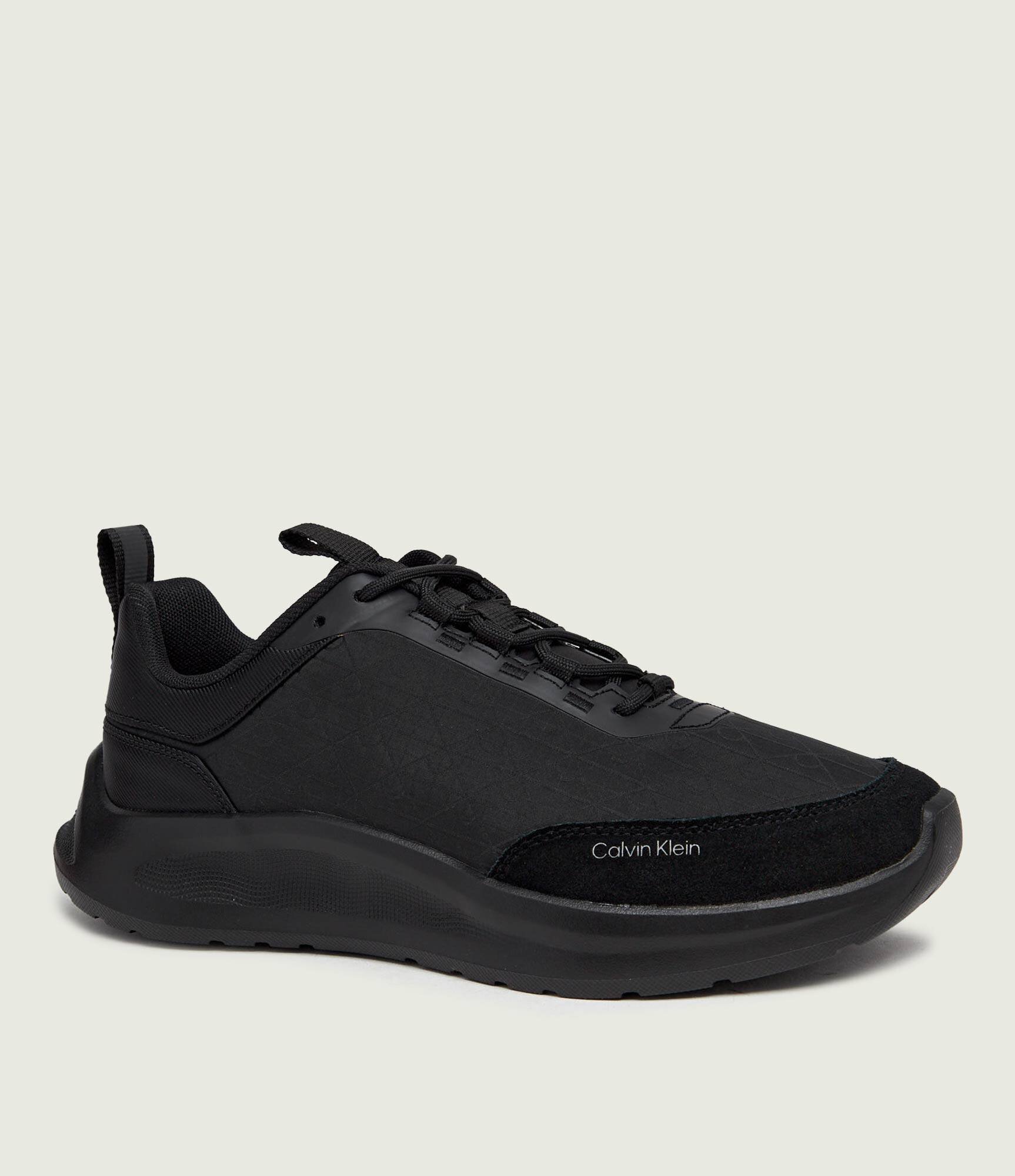 Calvin Klein Sneakers RUNN LACEUP AOP | piele întoarsă