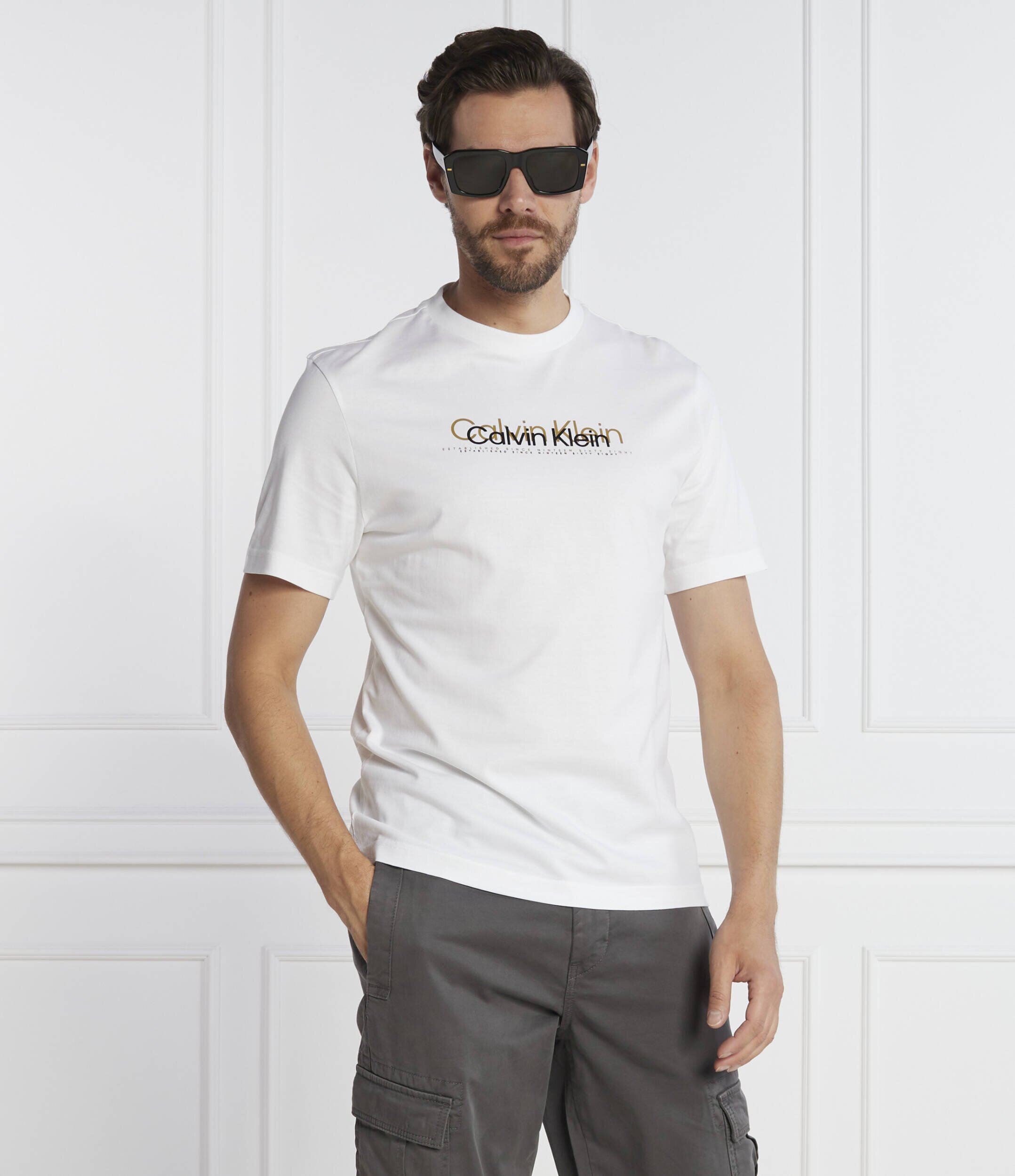 Calvin Klein Tricou DOUBLE FLOCK LOGO | Regular Fit
