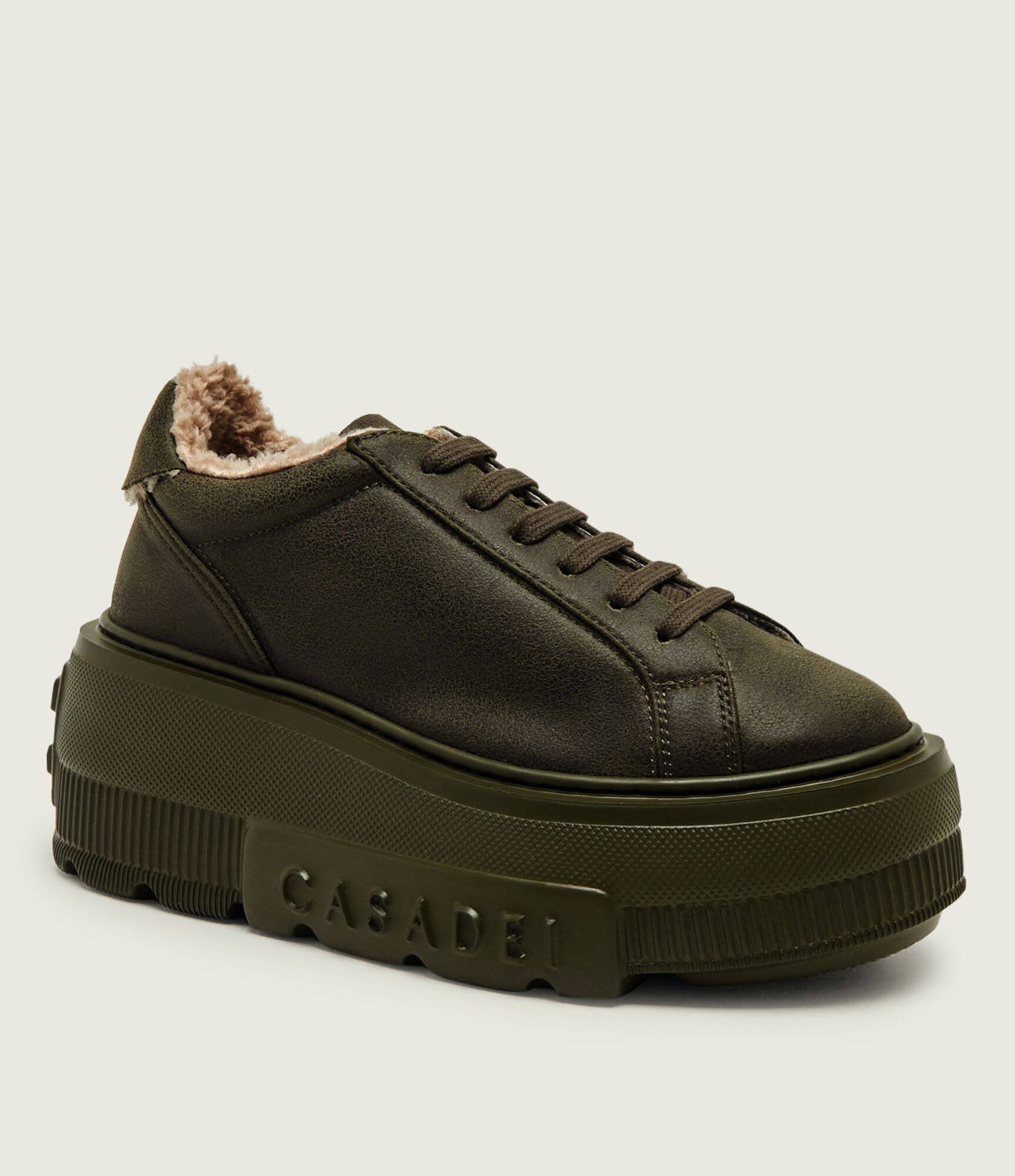 Casadei De piele căptușite sneakers Nexus | shearling cu adaos de lână