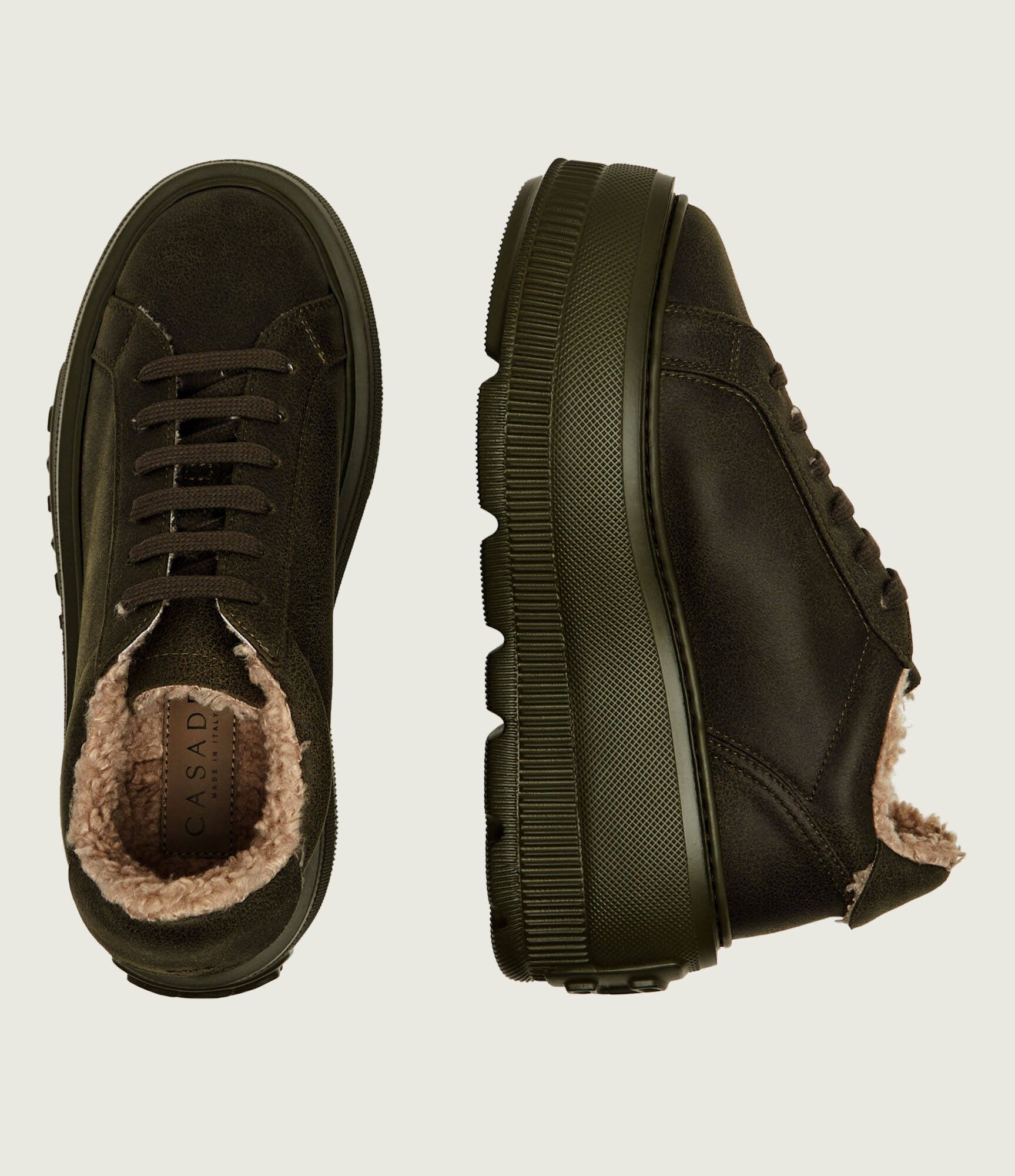 Casadei De piele căptușite sneakers Nexus | shearling cu adaos de lână