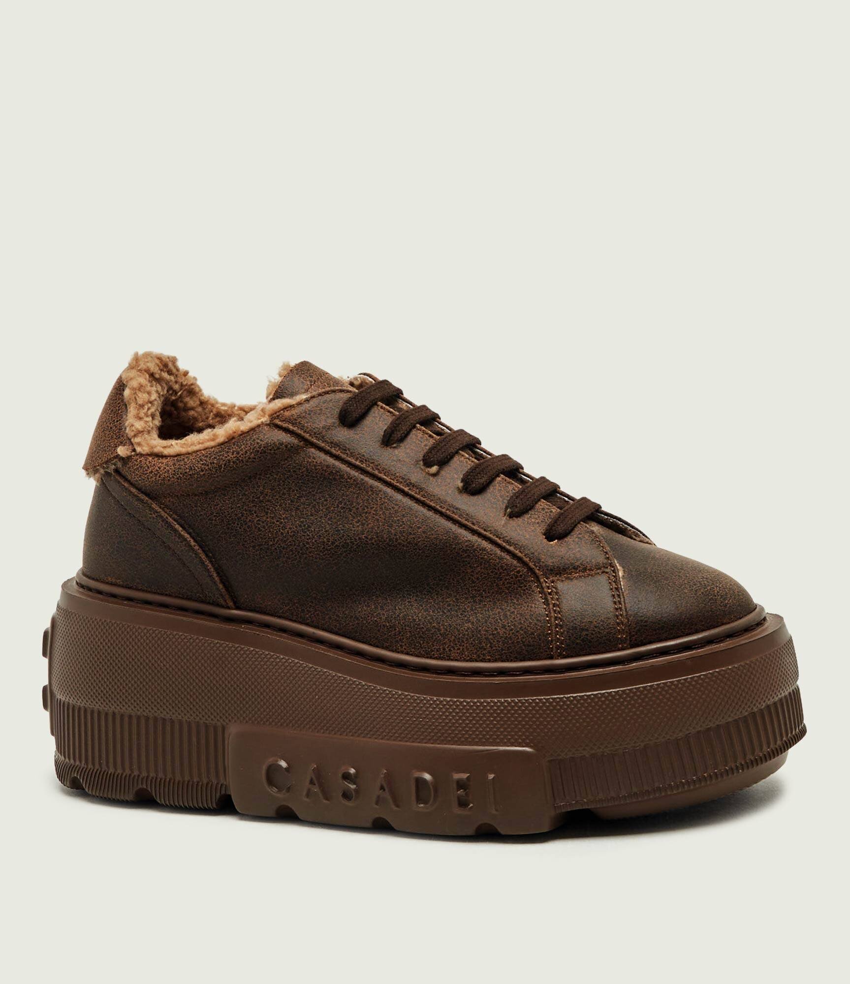 Casadei De piele căptușite sneakers Nexus | shearling cu adaos de lână