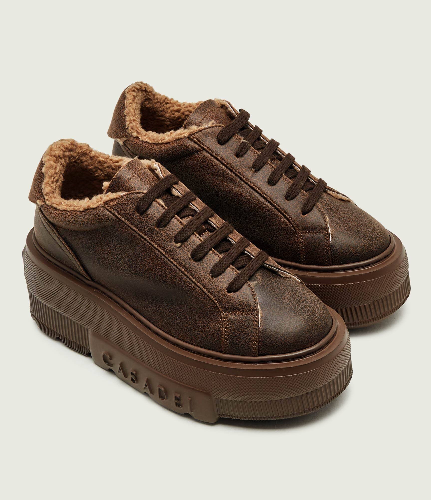 Casadei De piele căptușite sneakers Nexus | shearling cu adaos de lână