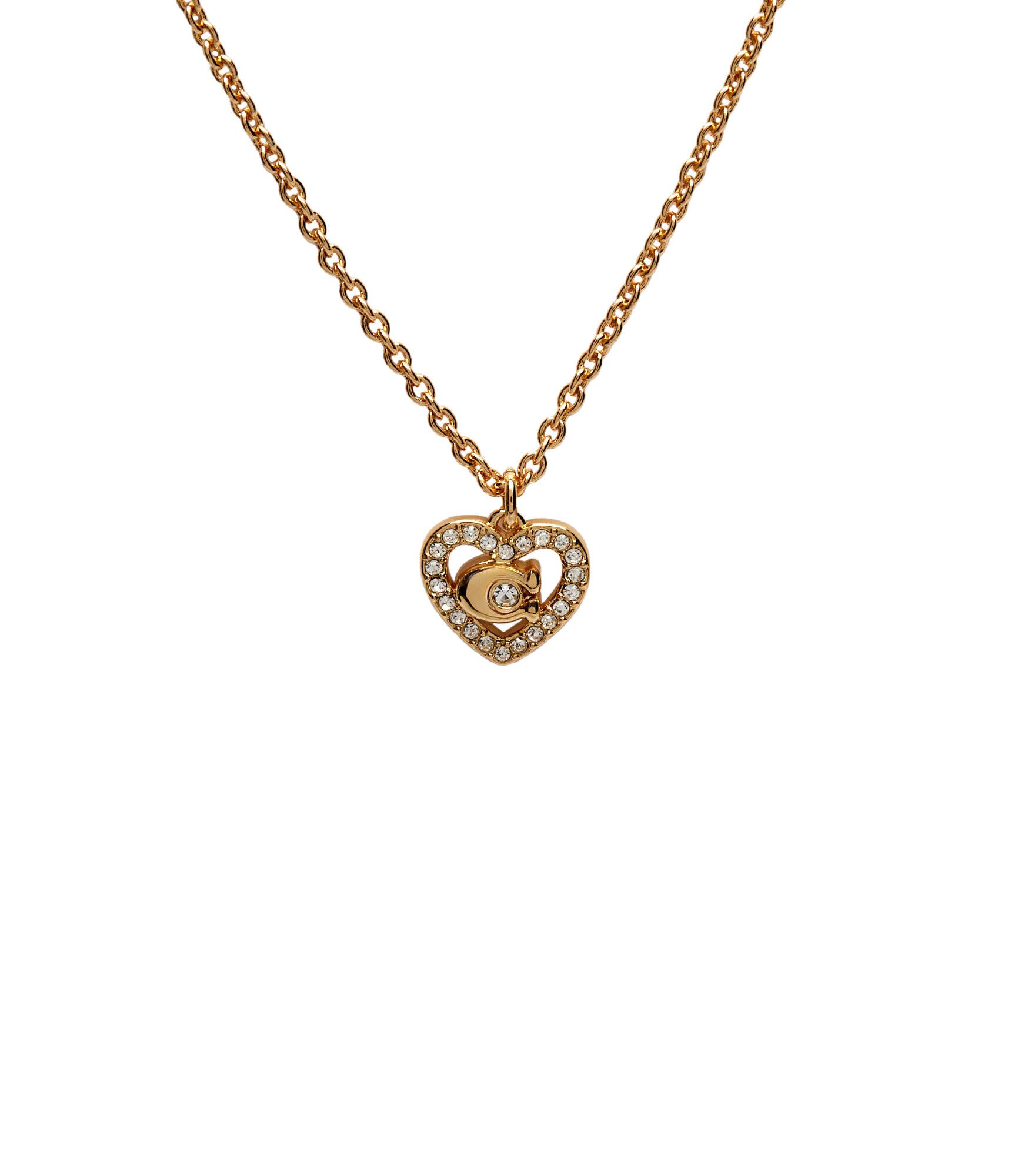 Coach Colier Signature C Pavé Heart