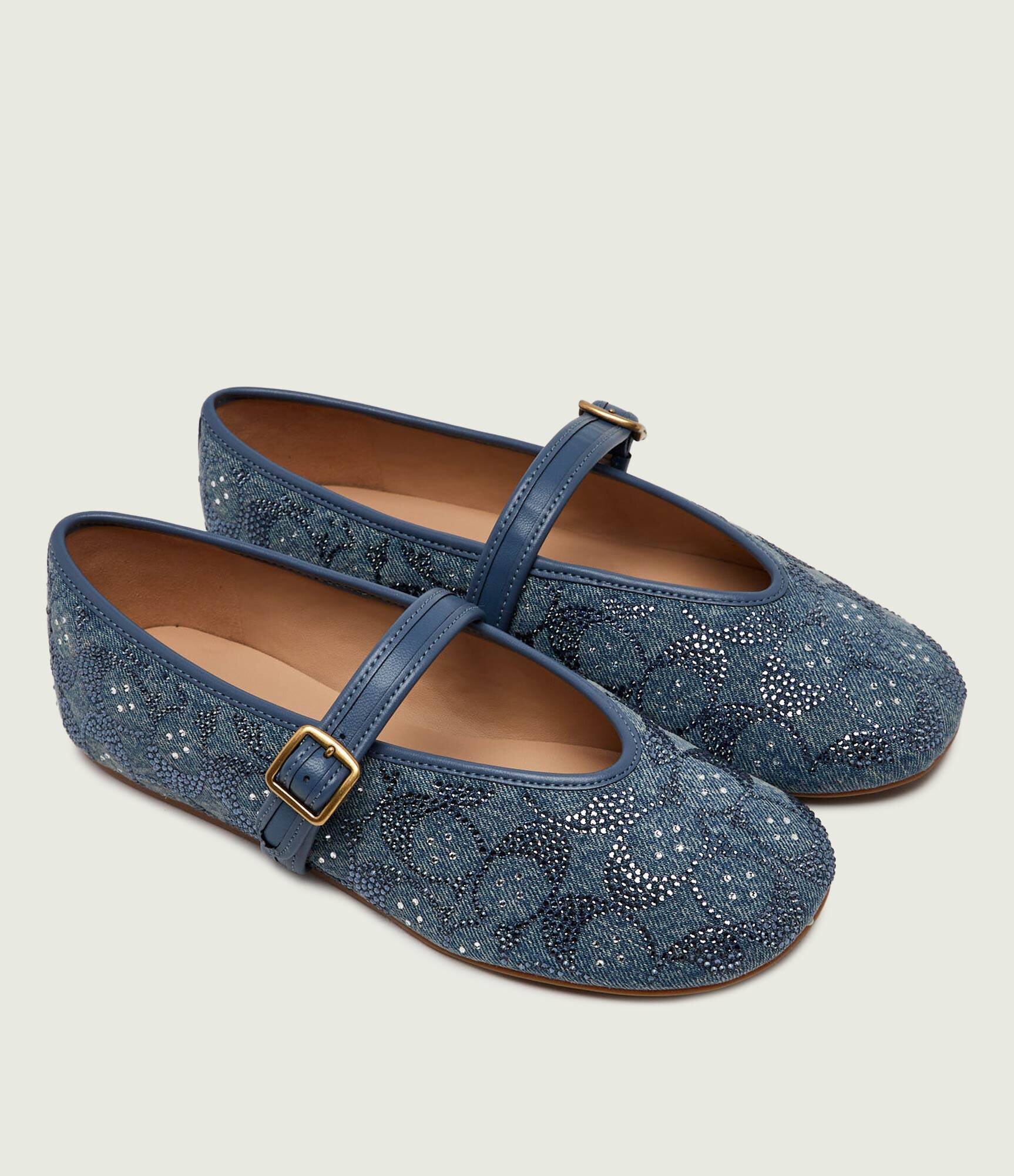 Coach De blugi balerini Signature Mary Jane cu adaos de piele