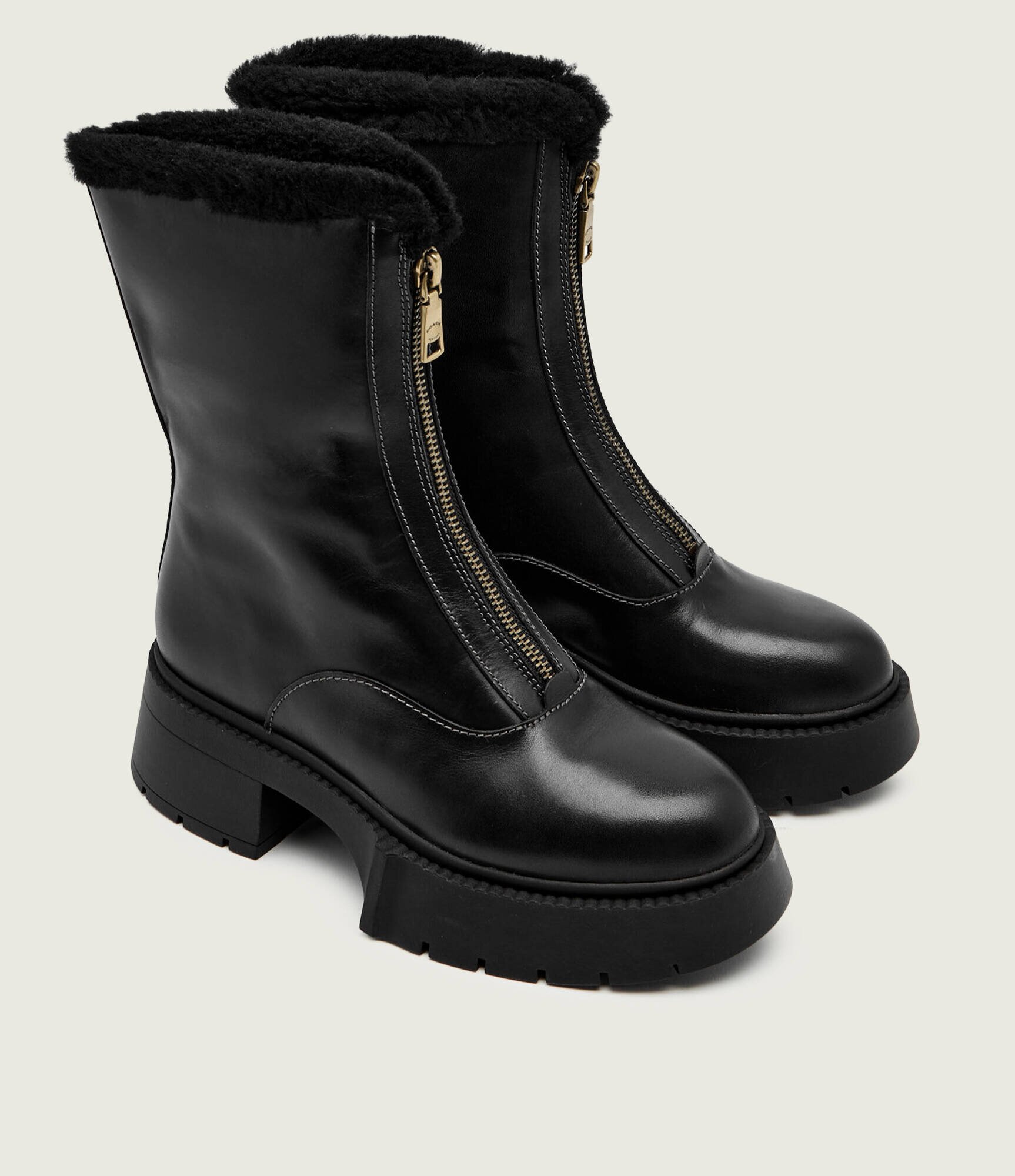 Coach De piele botine cu platformă LEAH | shearling