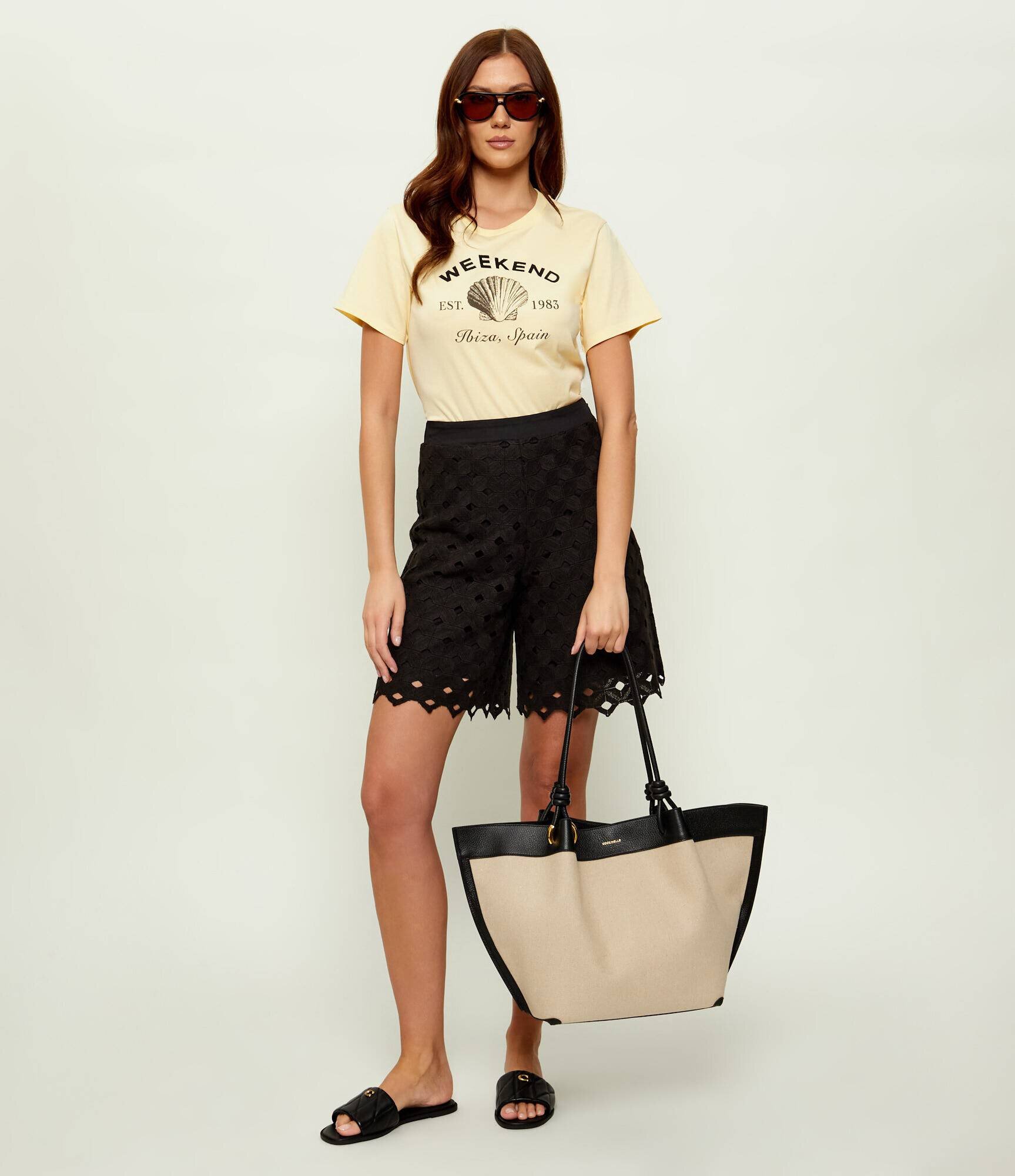 COCCINELLE De in geantă shopper FINN cu adaos de piele