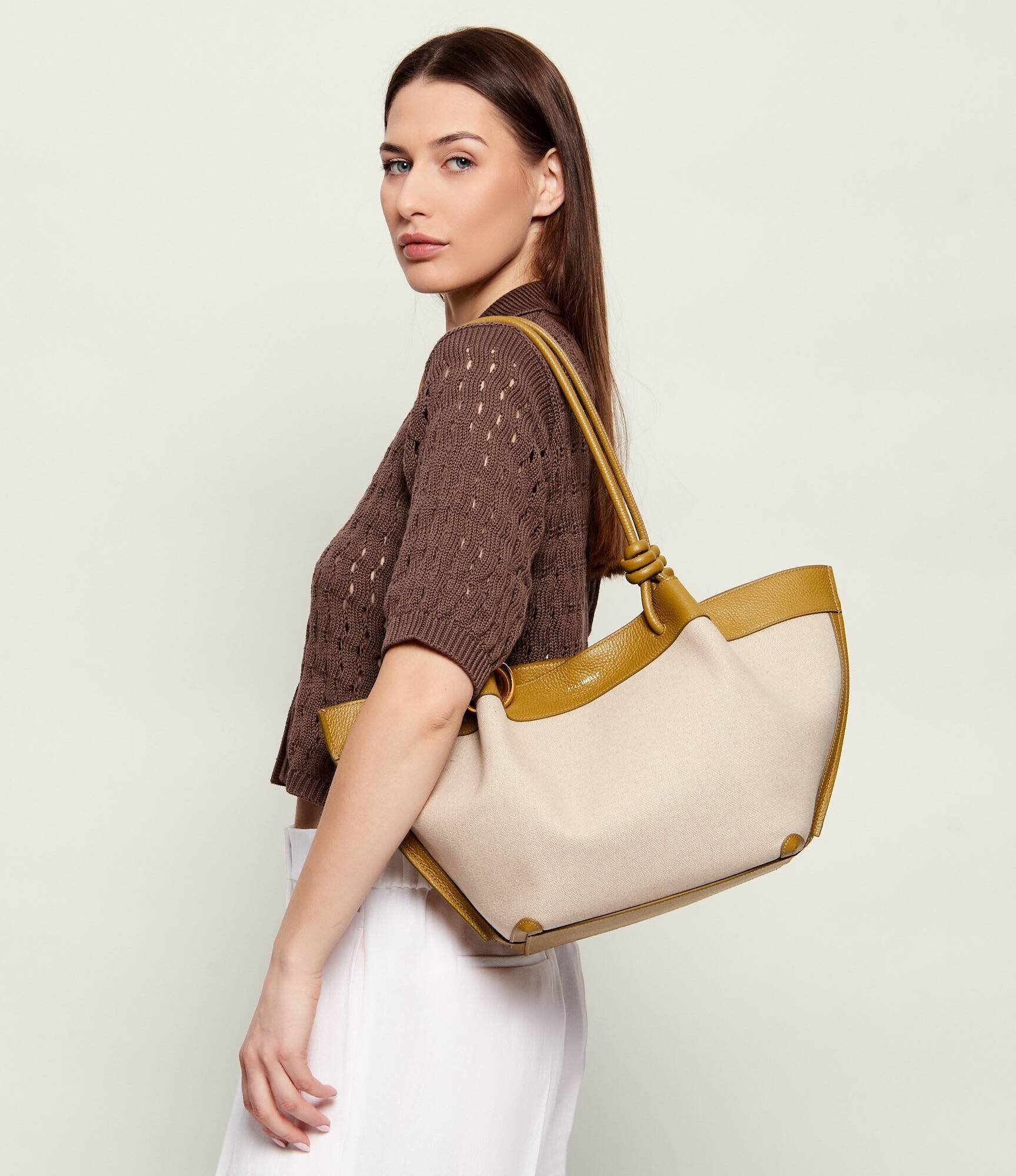 COCCINELLE De in geantă shopper FINN cu adaos de piele