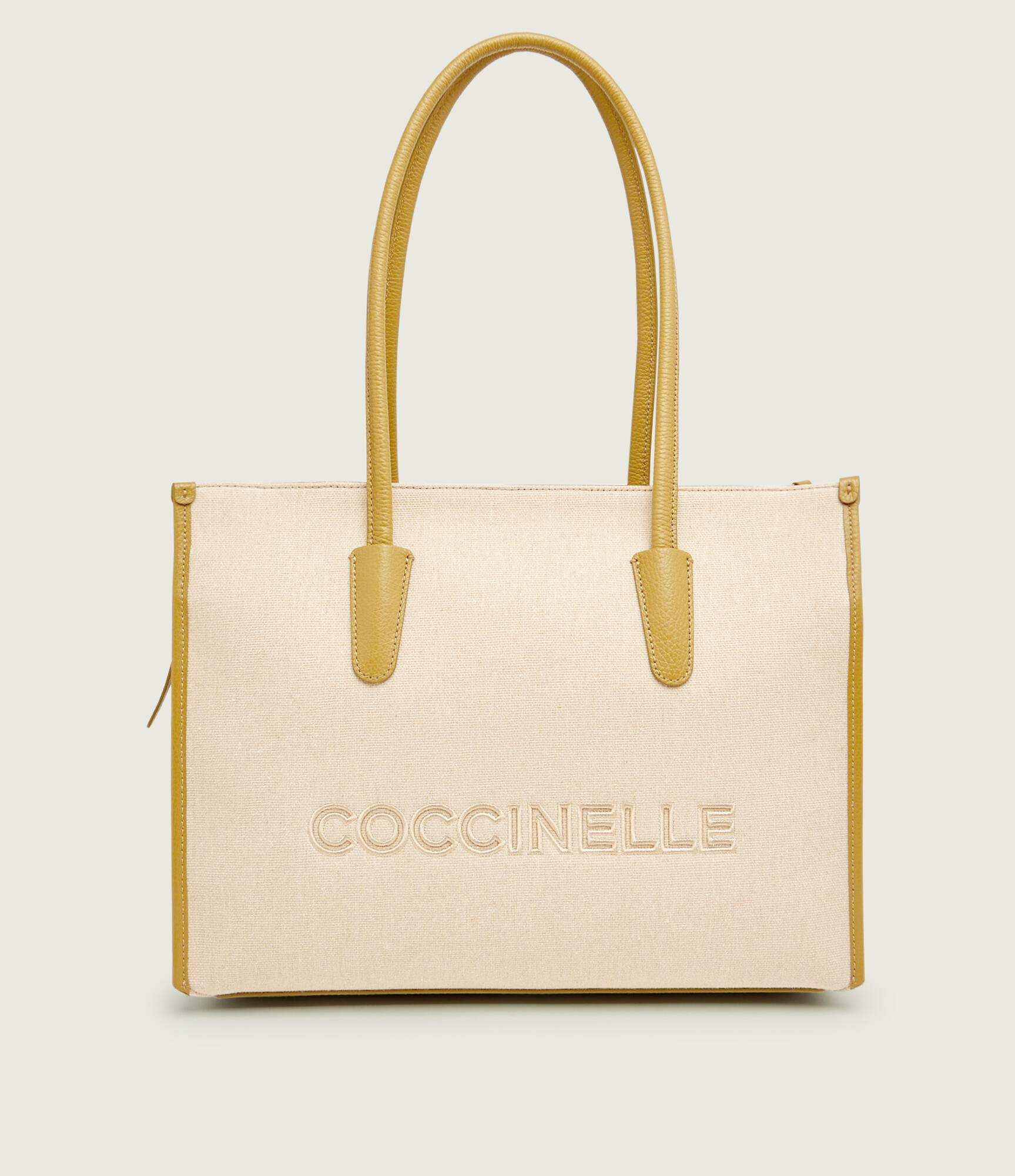COCCINELLE De in geantă shopper MYRTHA cu adaos de piele