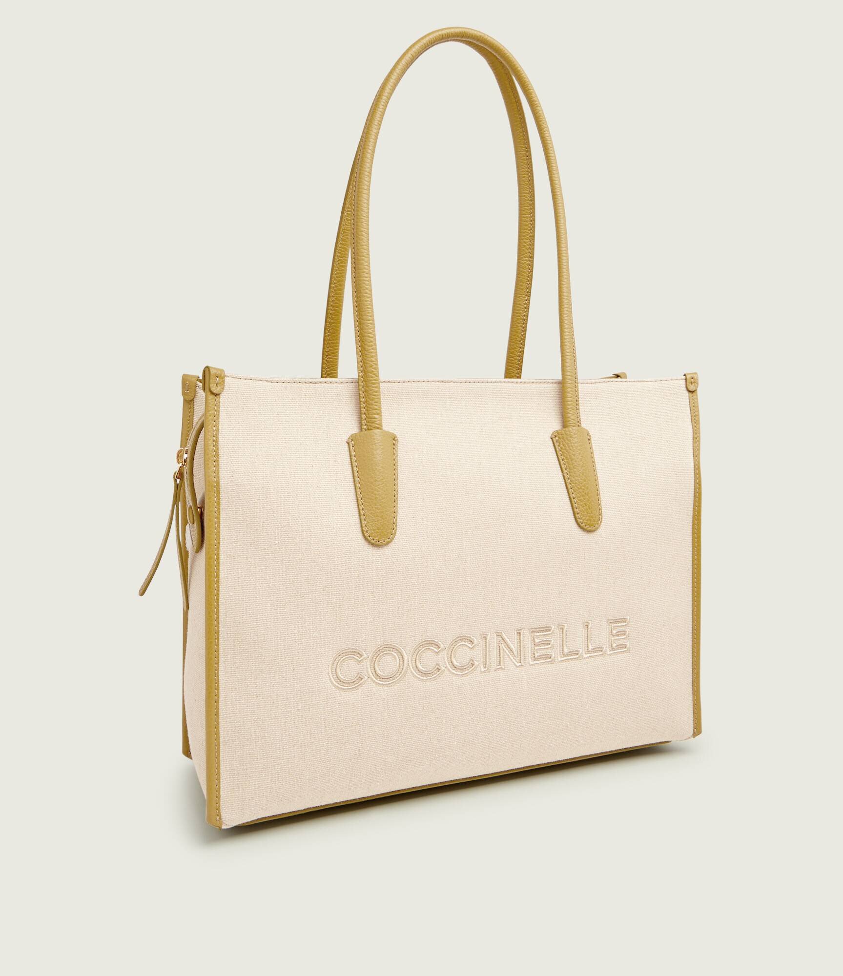 COCCINELLE De in geantă shopper MYRTHA cu adaos de piele