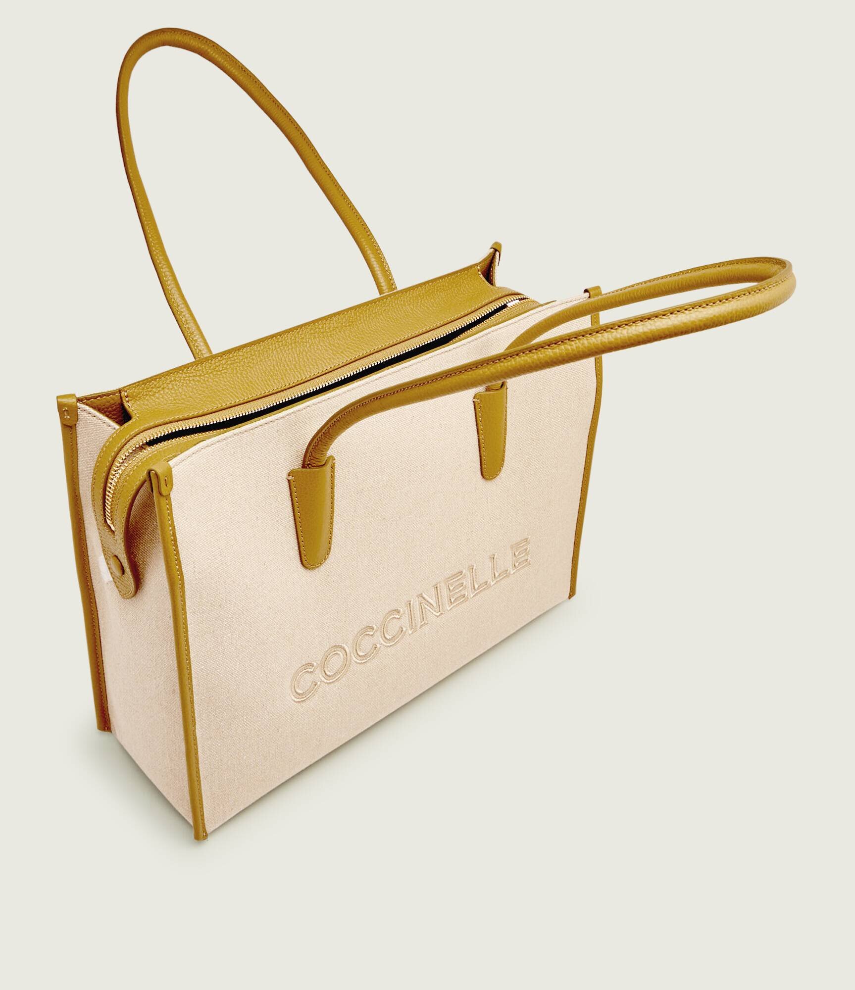 COCCINELLE De in geantă shopper MYRTHA cu adaos de piele