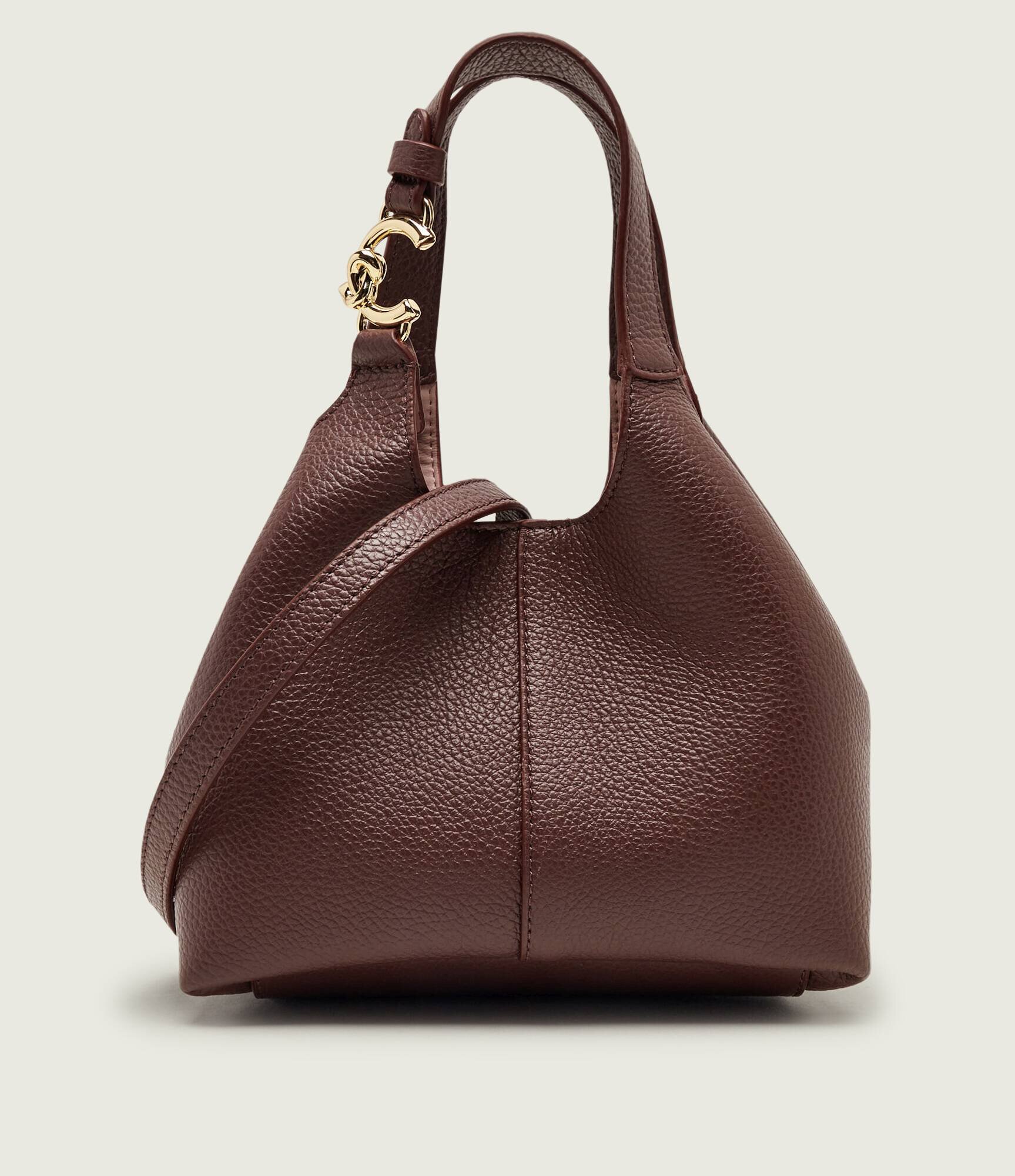COCCINELLE De piele cufăr + borsetă C-Easy