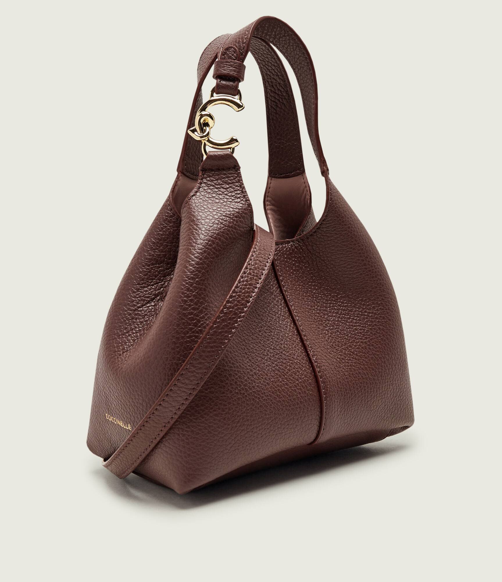 COCCINELLE De piele cufăr + borsetă C-Easy