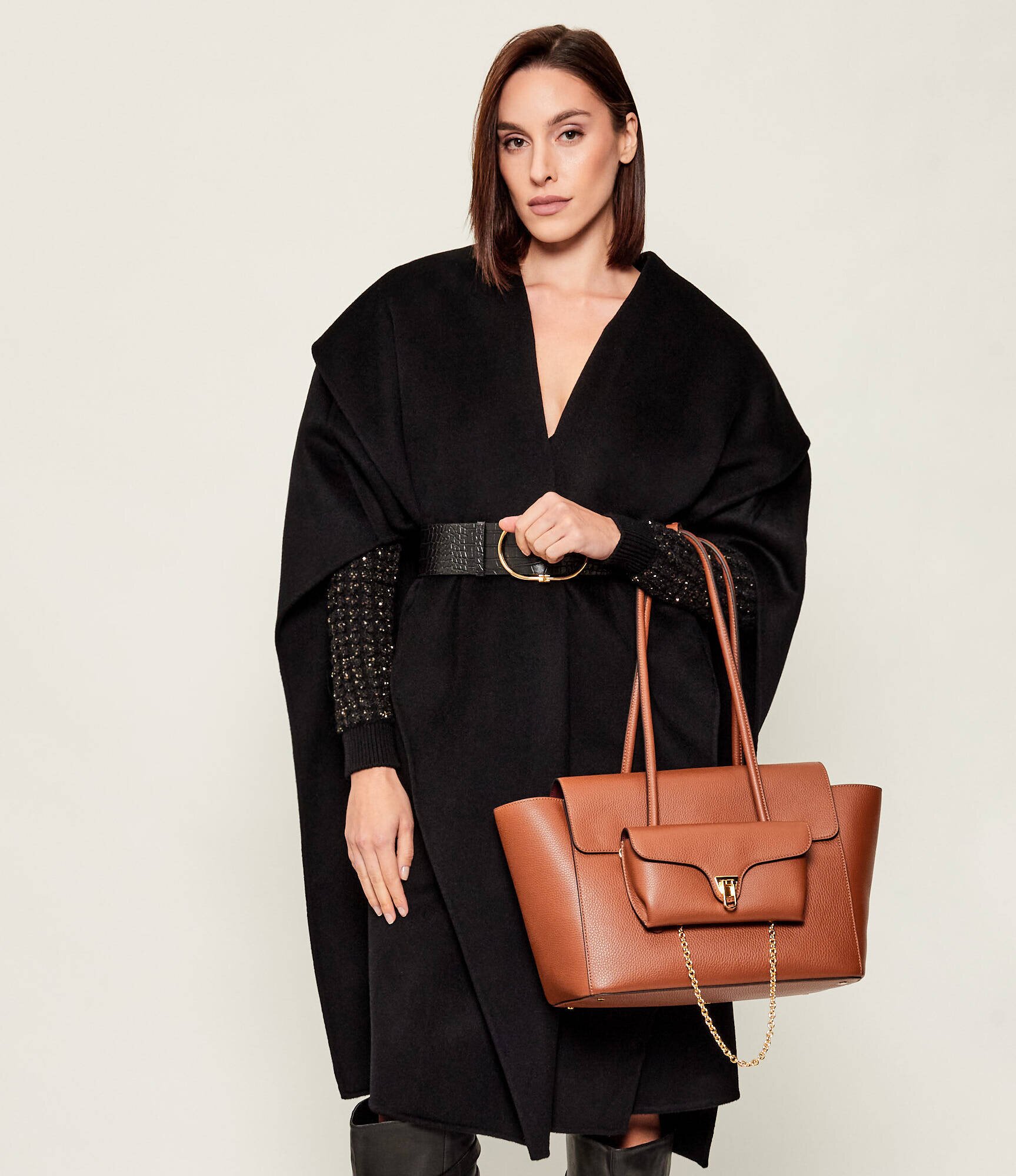 COCCINELLE De piele geantă shopper 4w1 Double Beat