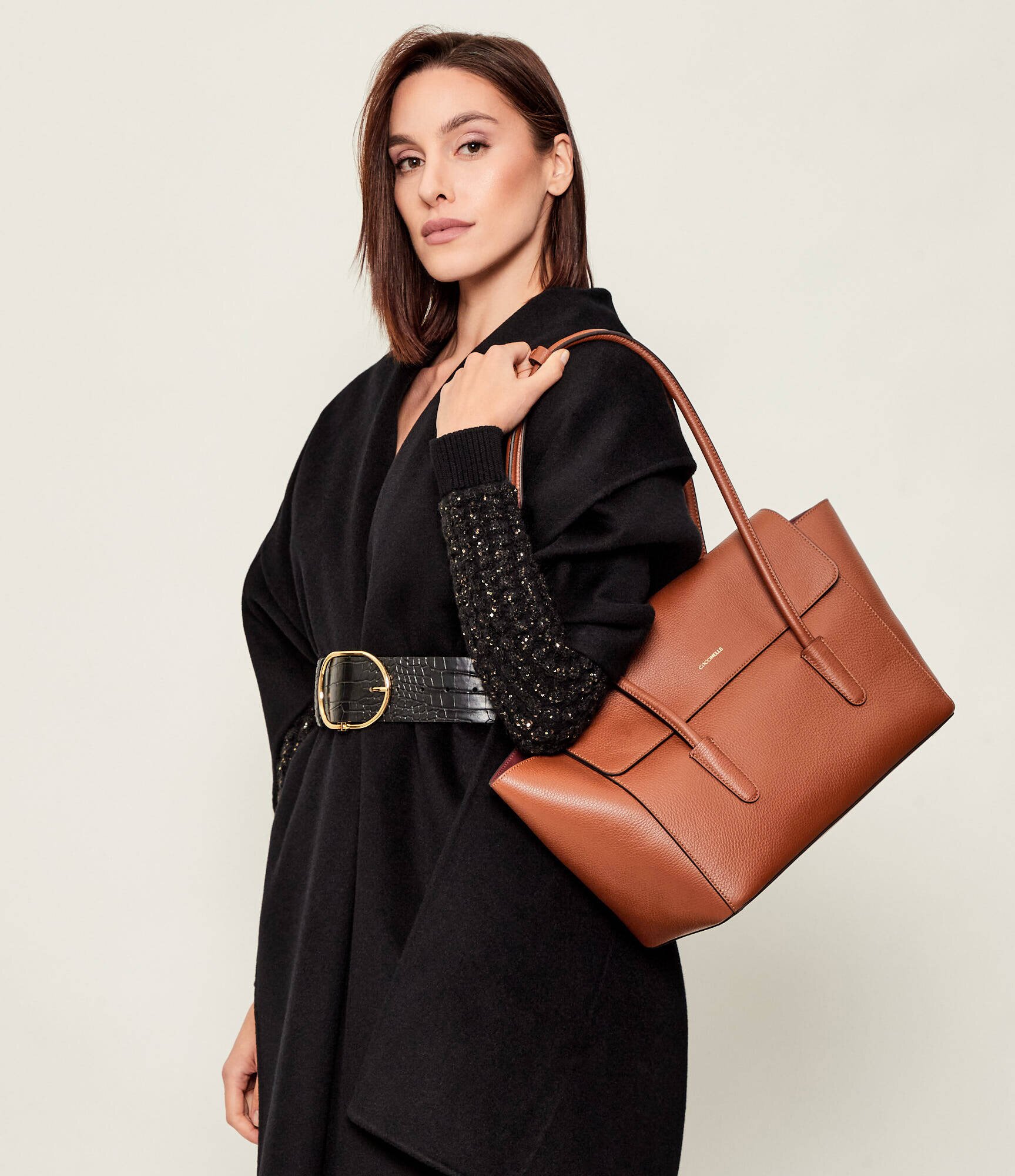 COCCINELLE De piele geantă shopper 4w1 Double Beat