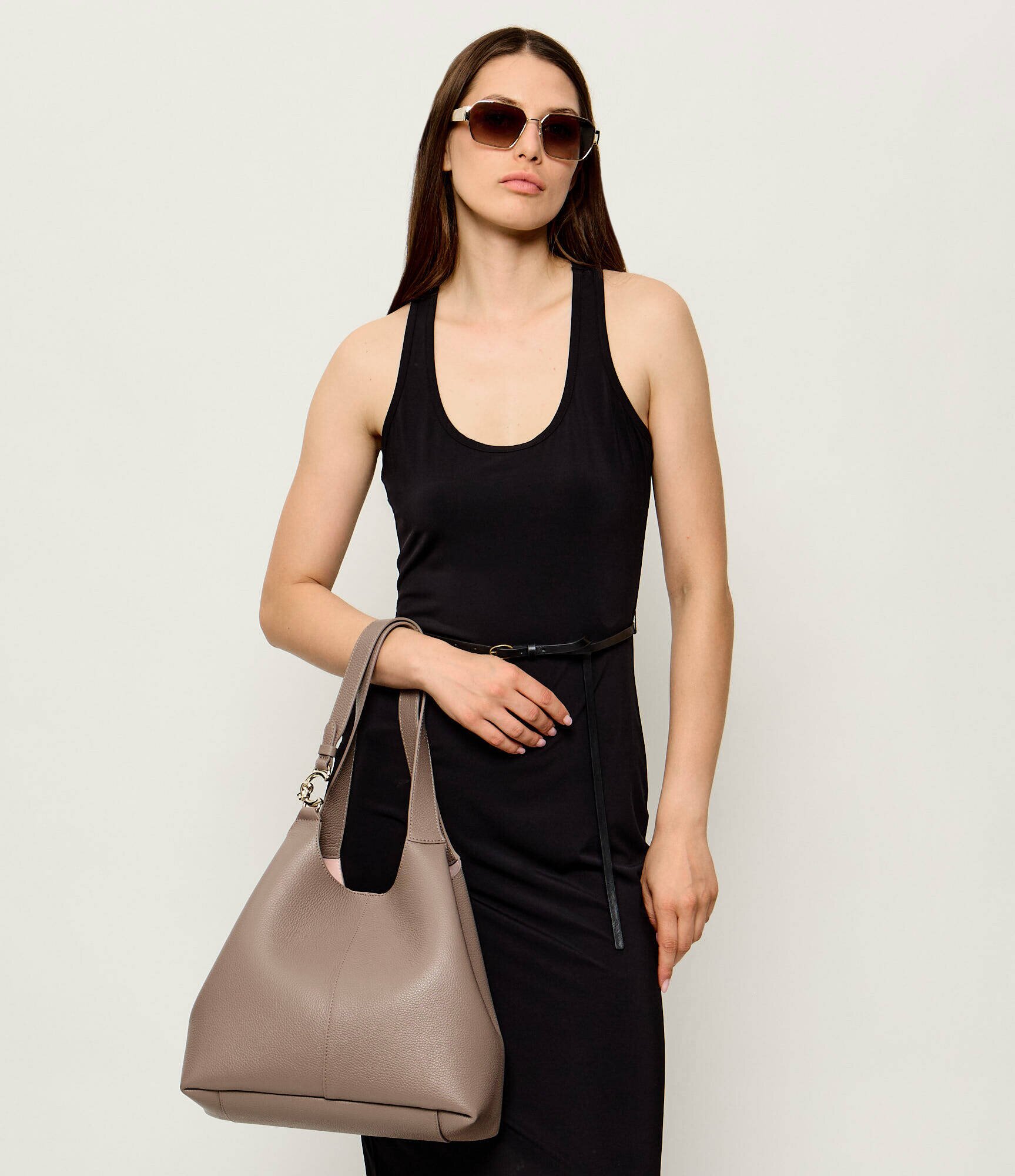 COCCINELLE De piele geantă shopper + borsetă C-Easy